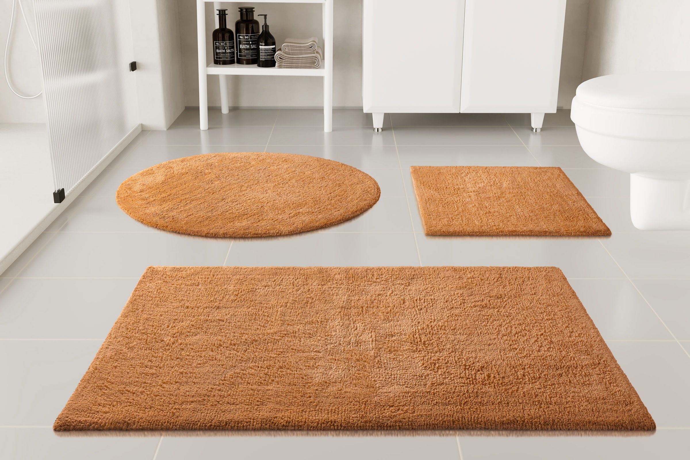 GOODproduct Badematte »Selenne« Höhe 20 mm rutschhemmend beschichtet fussbodenheizungsgeeignet Badteppich, getuftet, modern, Uni, antirutsch, flauschig, Baumwolle