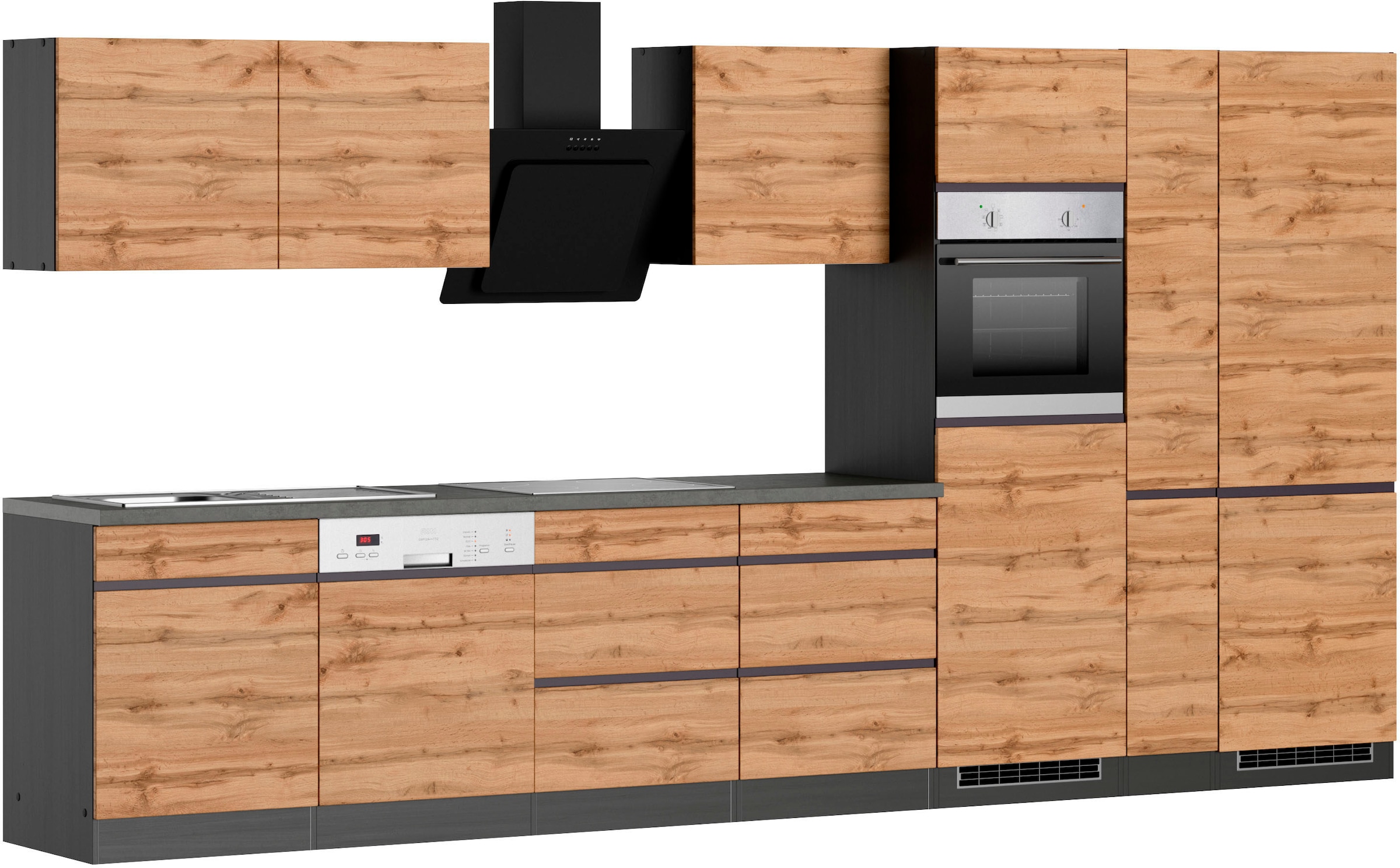 KOCHSTATION Kitchenette »KS-Riesa« largeur d’installation 390 cm, sans appareils électriques