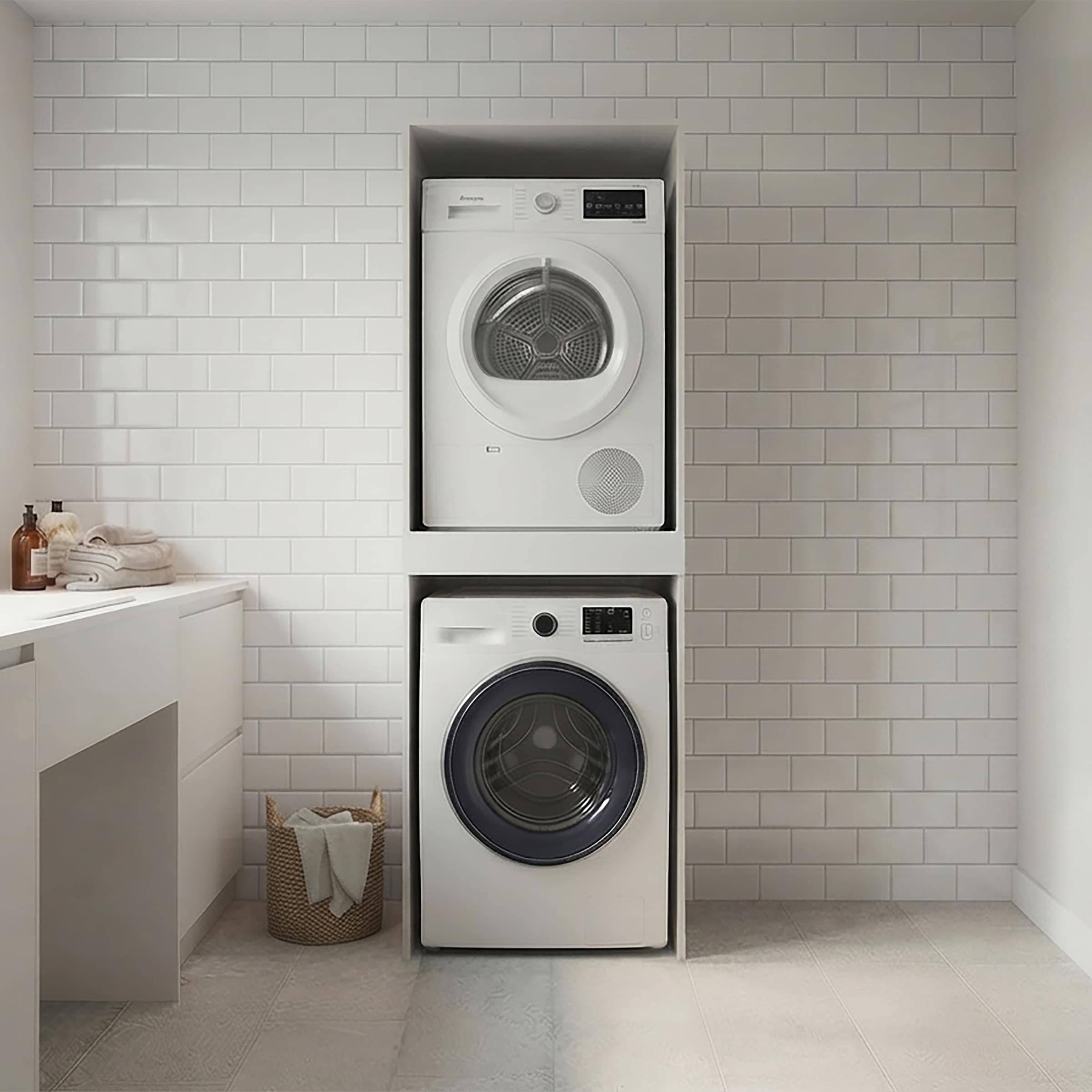 KOCHSTATION Armoire pour machine à laver »KS-Linda« largeur 67 cm, parois de 25 mm d'épaisseur, tablette extensible