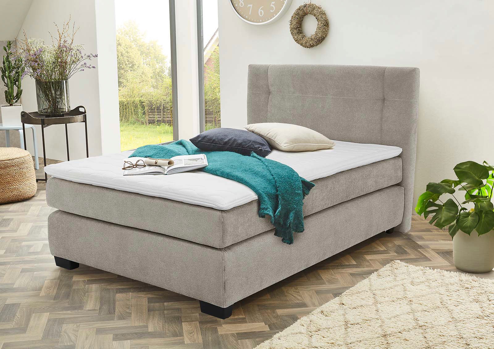 Jockenhöfer Gruppe Boxspringbett »FAMILY inkl. 7-Zonen-TTFK-Matratzen und Kaltschaumtopper« flauschiger Luxus-Microfaser-Bezug, 120/140/180 cm x 200 cm