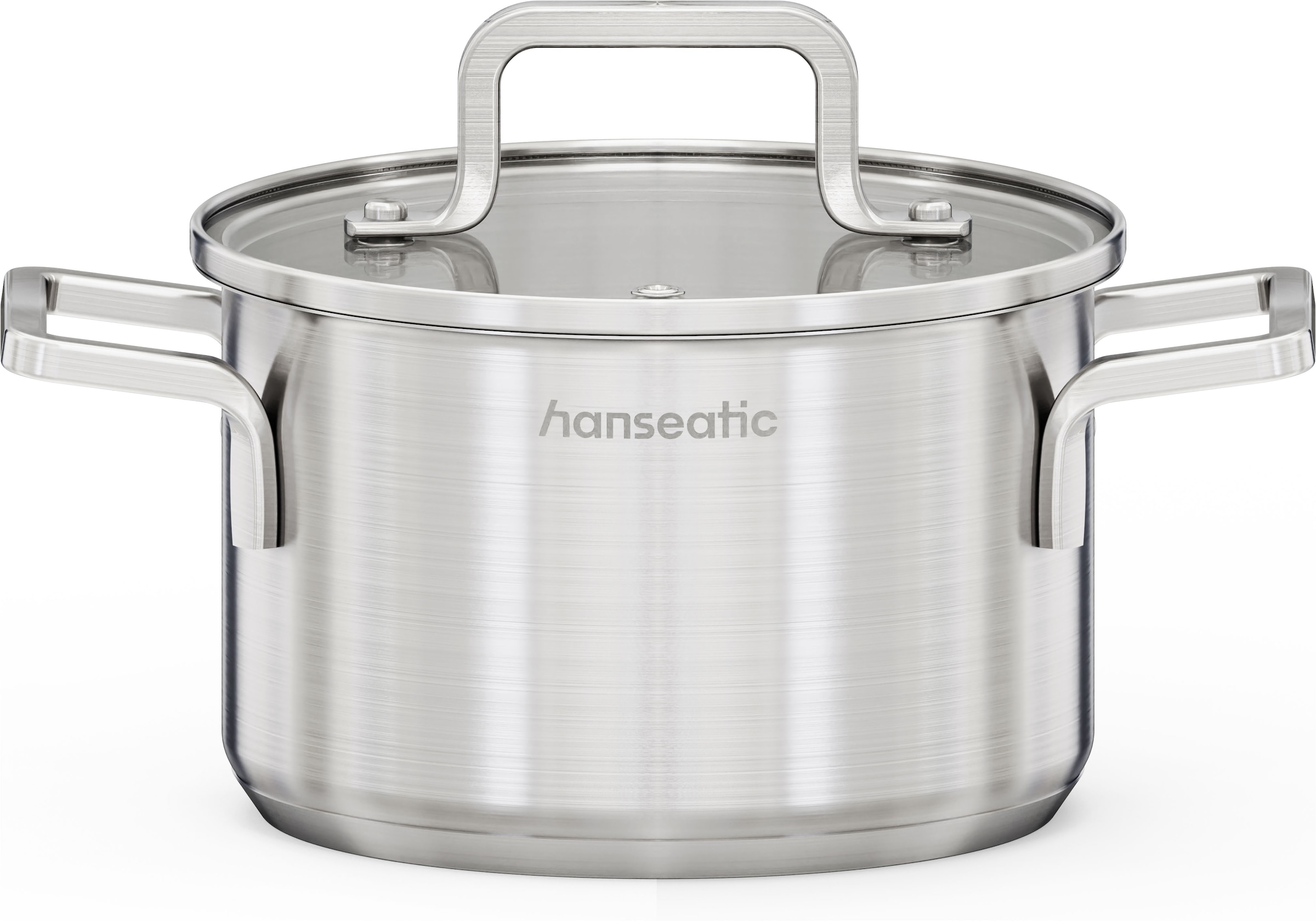Hanseatic Topf-Set »DAILY« Set, Stielkasserolle 16 cm, Kochtopf 16/20/24 cm, 7 tlg. Edelstahl 18/10
