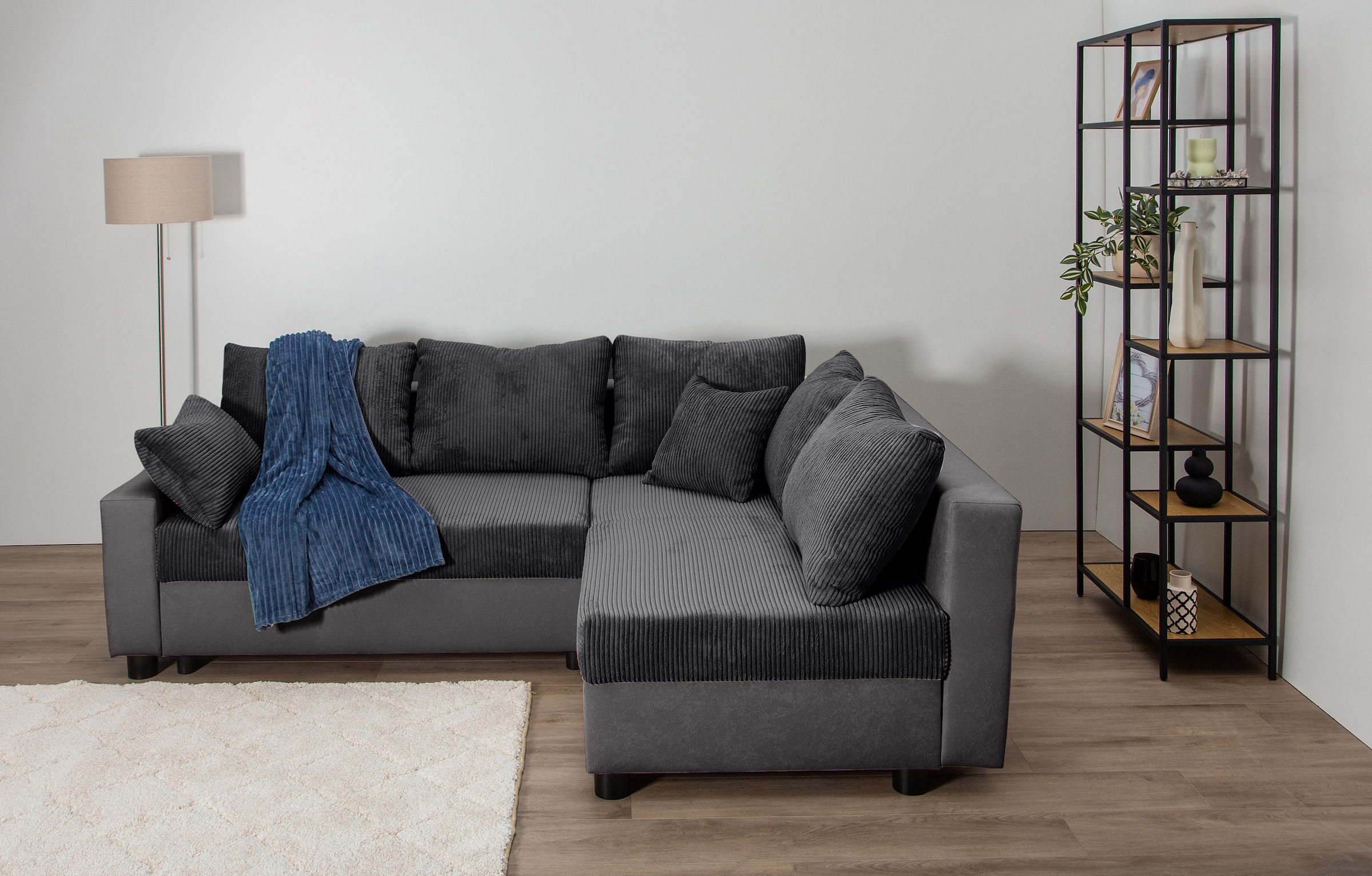 COLLECTION AB Ecksofa »Parma L-Form« mit Schlaffunktion und Bettkasten, inklusive Kissen, Bonellfederkern