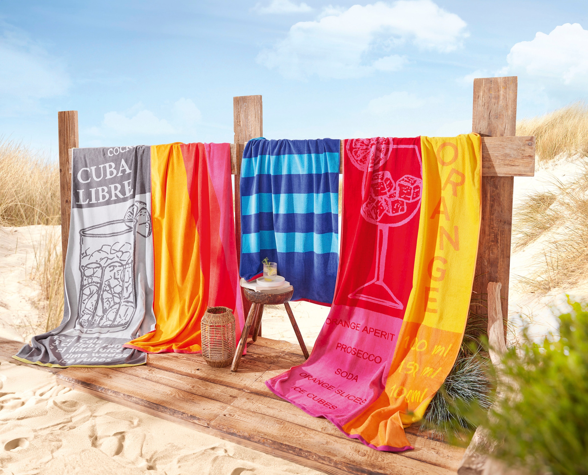 Dyckhoff Strandtuch »Sunset« kuscheliges Velours