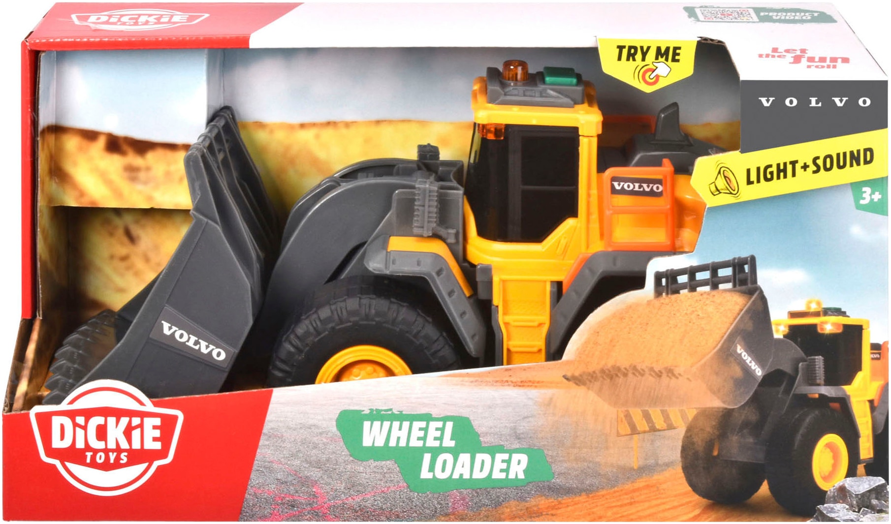 Dickie Toys Jouet chargeur à roues »Volvo Wheel Loader« mit Licht und Sound