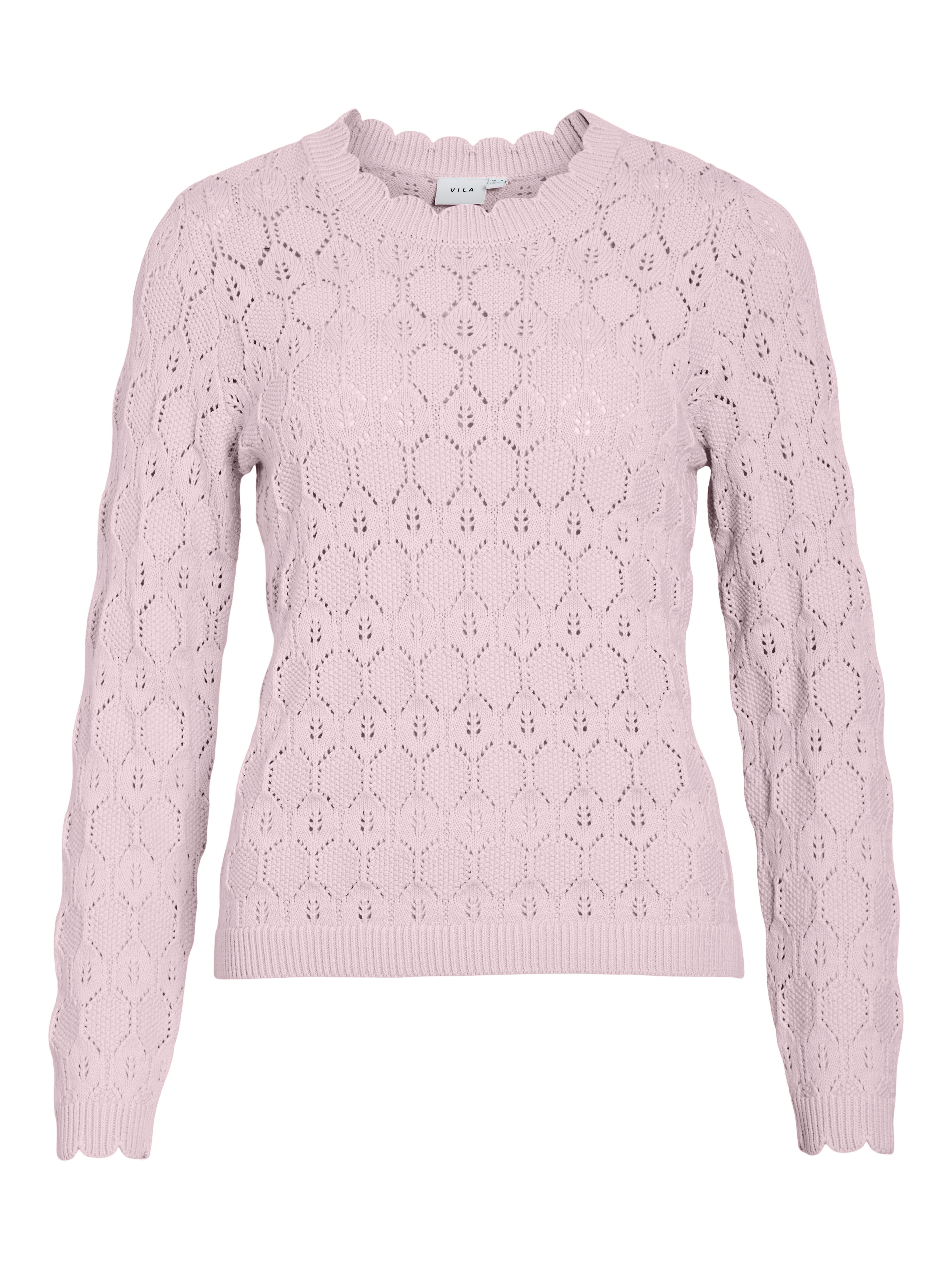 Vila Rundhalspullover »VILOWEN L/S POINTELLE KNIT TOP/PB«