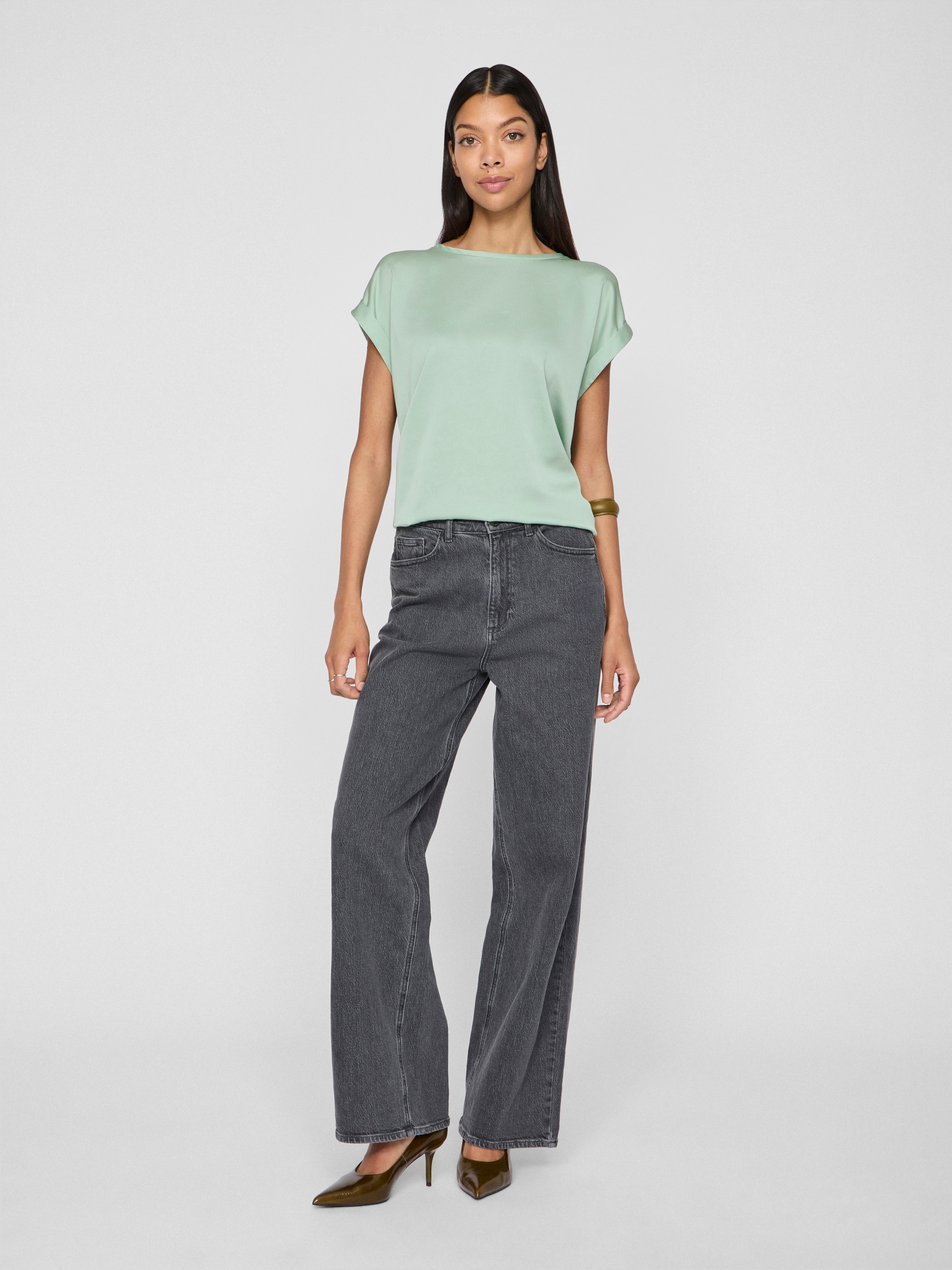 Vila »VIELLETTE S/S SATIN TOP - NOOS« Satin Optik