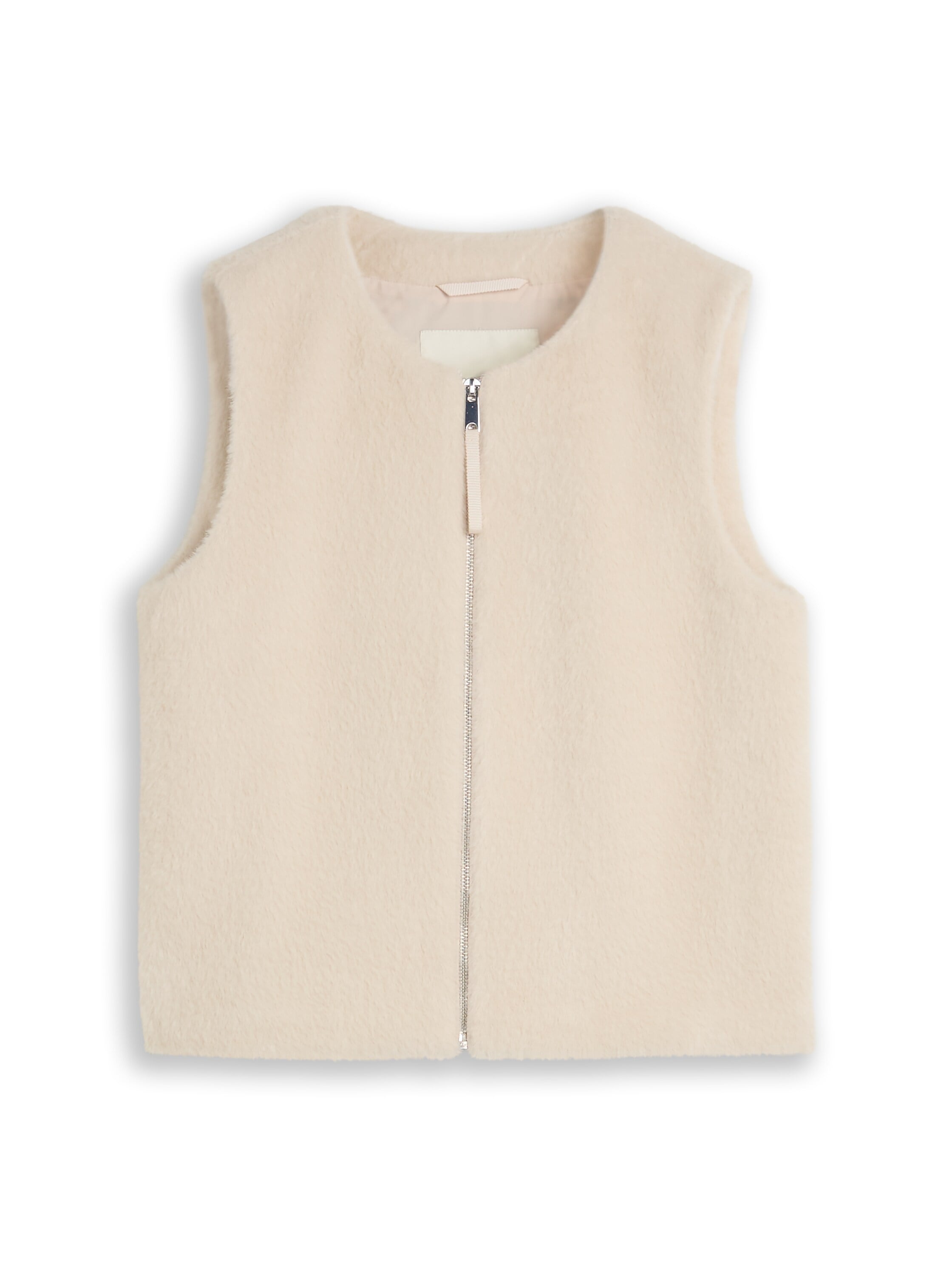 TOM TAILOR Gilet en imitation fourrure Avec fermeture éclair