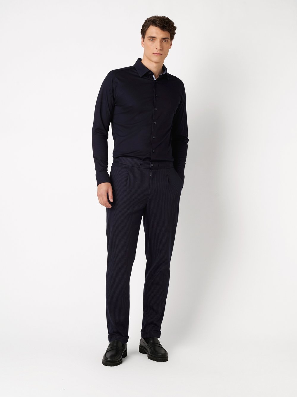 DESOTO Chemise à manches longues »Jersey Casual Kent« chemise business, jersey, col Kent, coupe slim