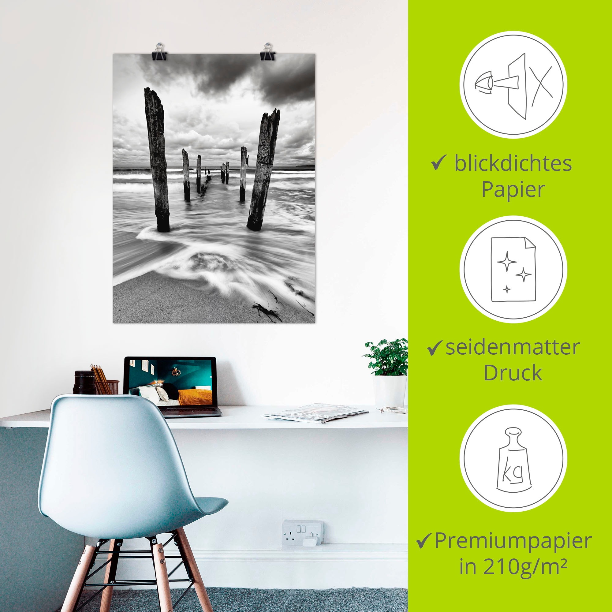 Artland »Holzstangen am Ostseestrand« 1 cuis tlg. ohne Rahmen