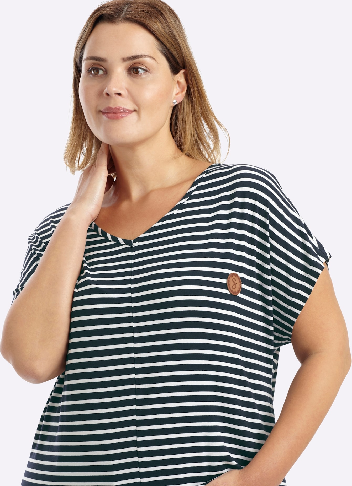 Sheego V-Shirt »Kurzarm-Shirt« 1