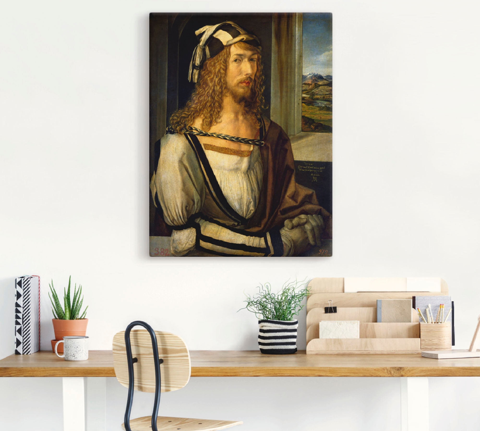 Artland Leinwandbild »Selbstbildnis mit Landschaft. 1498« Porträts 1 Stk. tlg. auf Keilrahmen gespannt