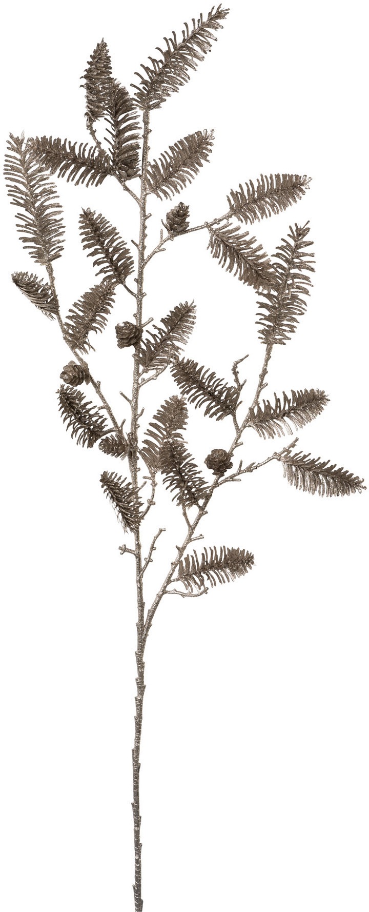 Creativ green Winterliche Kunstpflanze »Weihnachtsdeko« Zweig mit zahlreichen Tannenspitzen, silber, 2er-Set