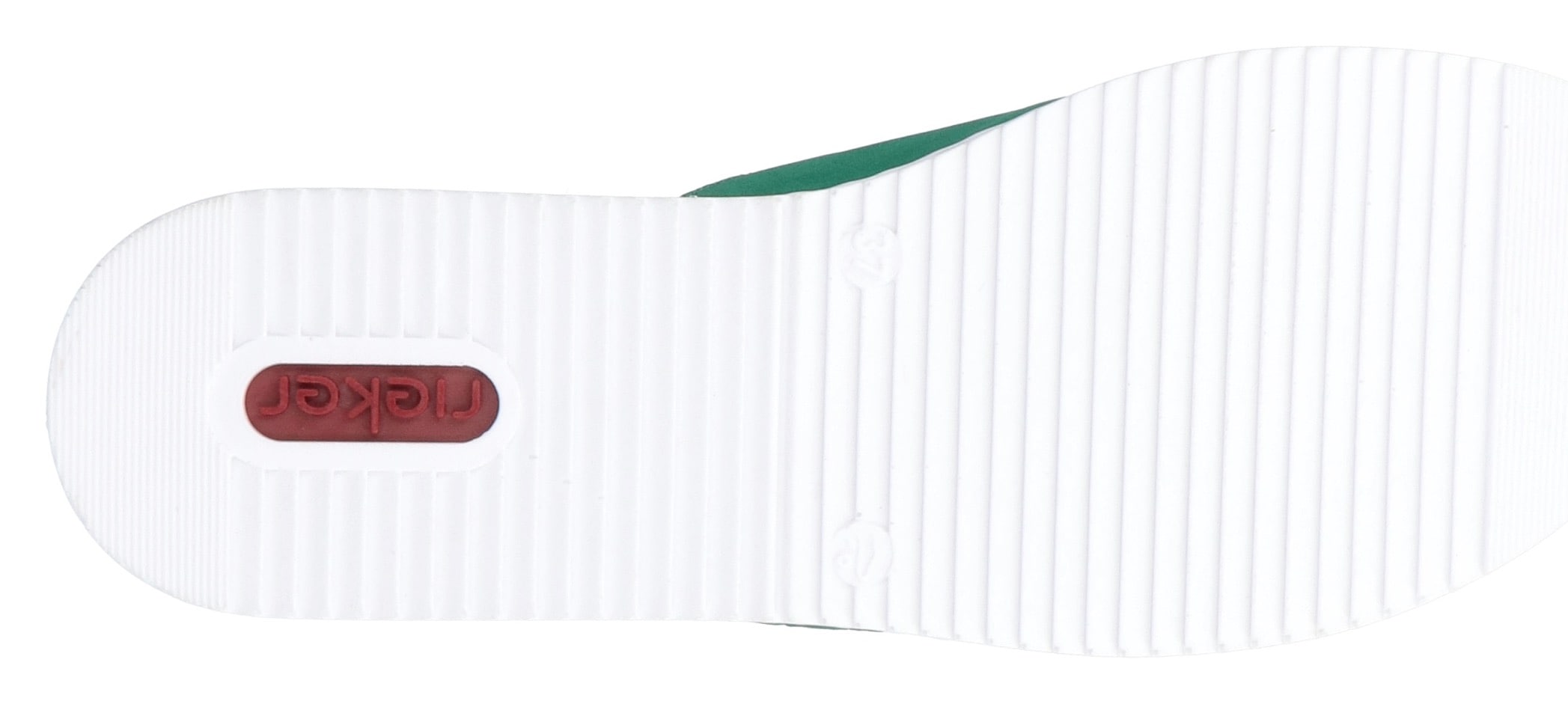 Rieker Pantolette  , Sommerschuh, Poolslide, Strandschuh, Keilabsatz, mit Klettverschluss