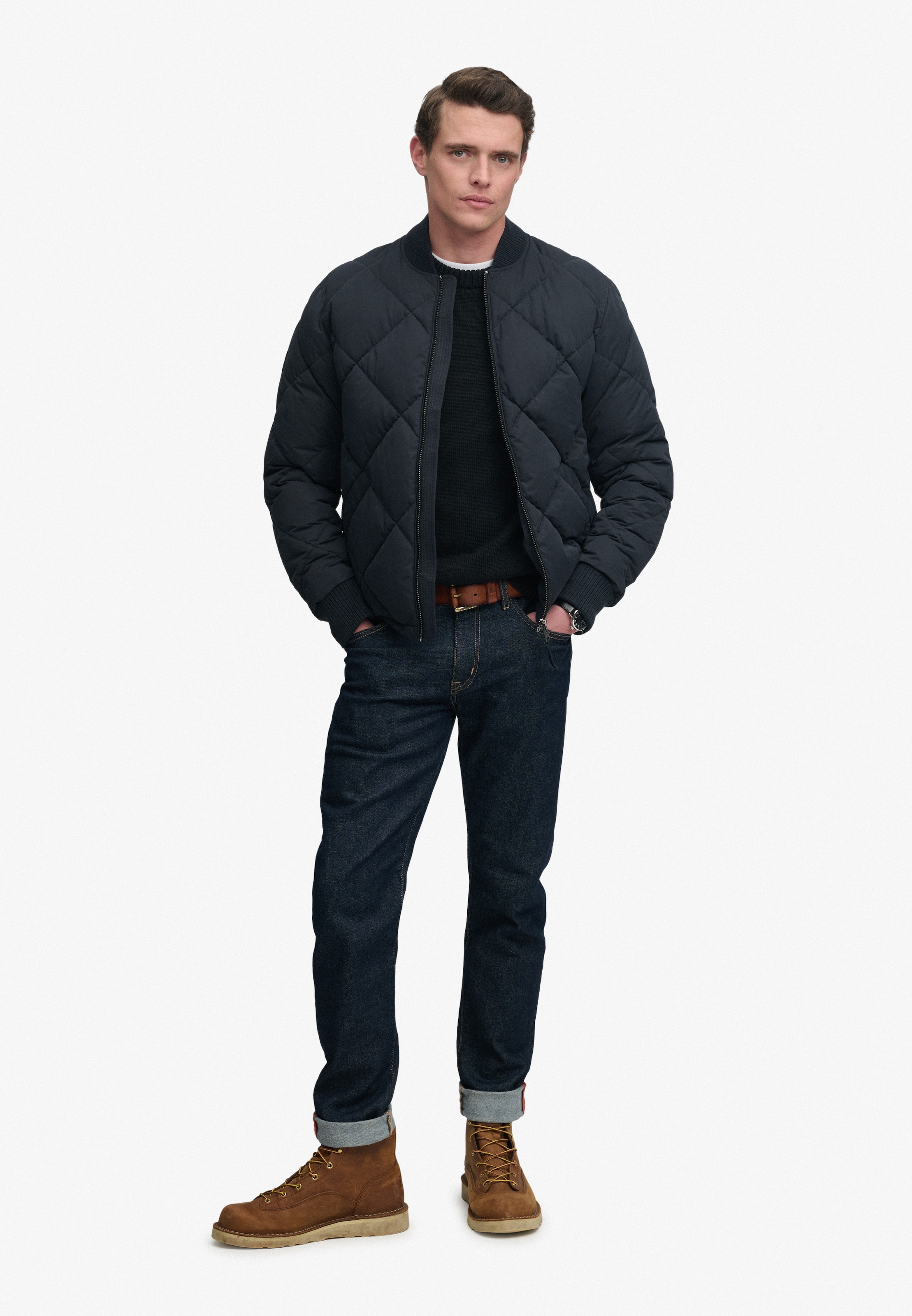 Superdry Veste matelassée »DIAMOND QUILT JACKET« Regular Fit, avec fermeture éclair, en polyester et fibre synthétique