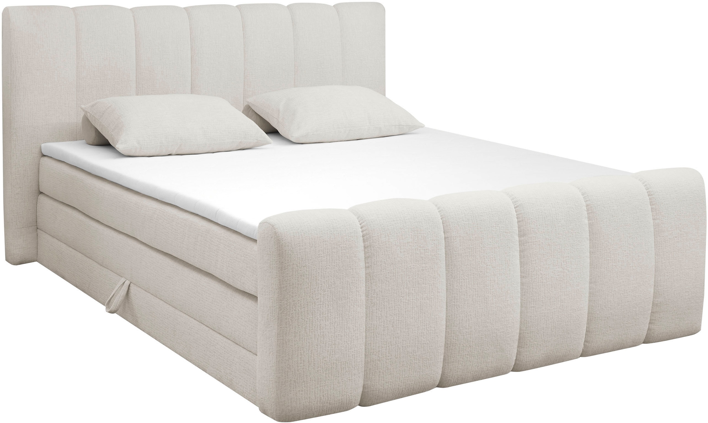 ED EXCITING DESIGN Lit boxspring »Chuck in der Breite 180cm, inkl. Bettkasten« inkl. Tonnentaschen-Federkernmatratze & Kaltschaum-Topper