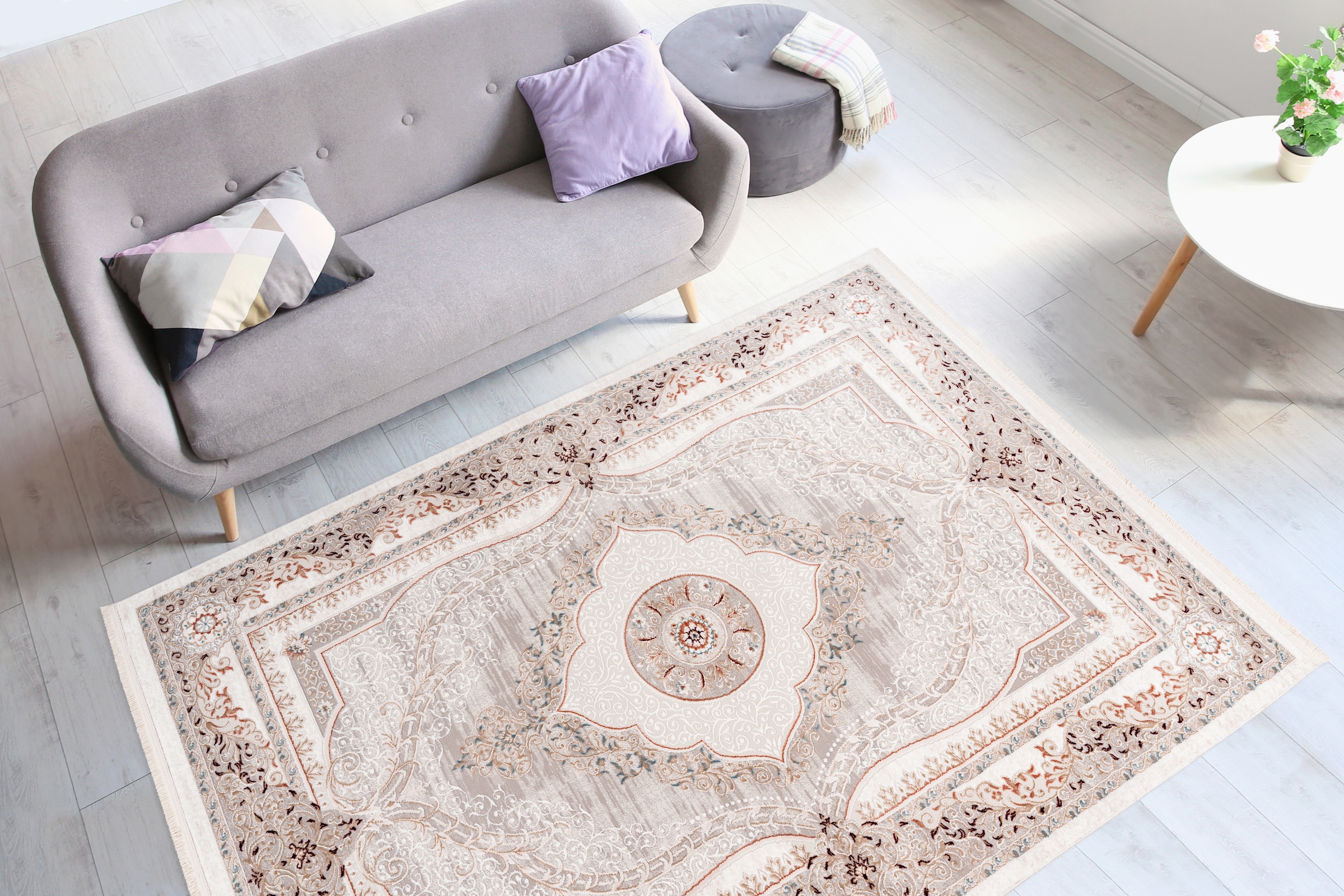 me gusta Tapis »Akropolis 525« Rectangulaire 12 mm Höhe flacher Teppich mit Baumwollrücken, attraktiver Vintage-Look