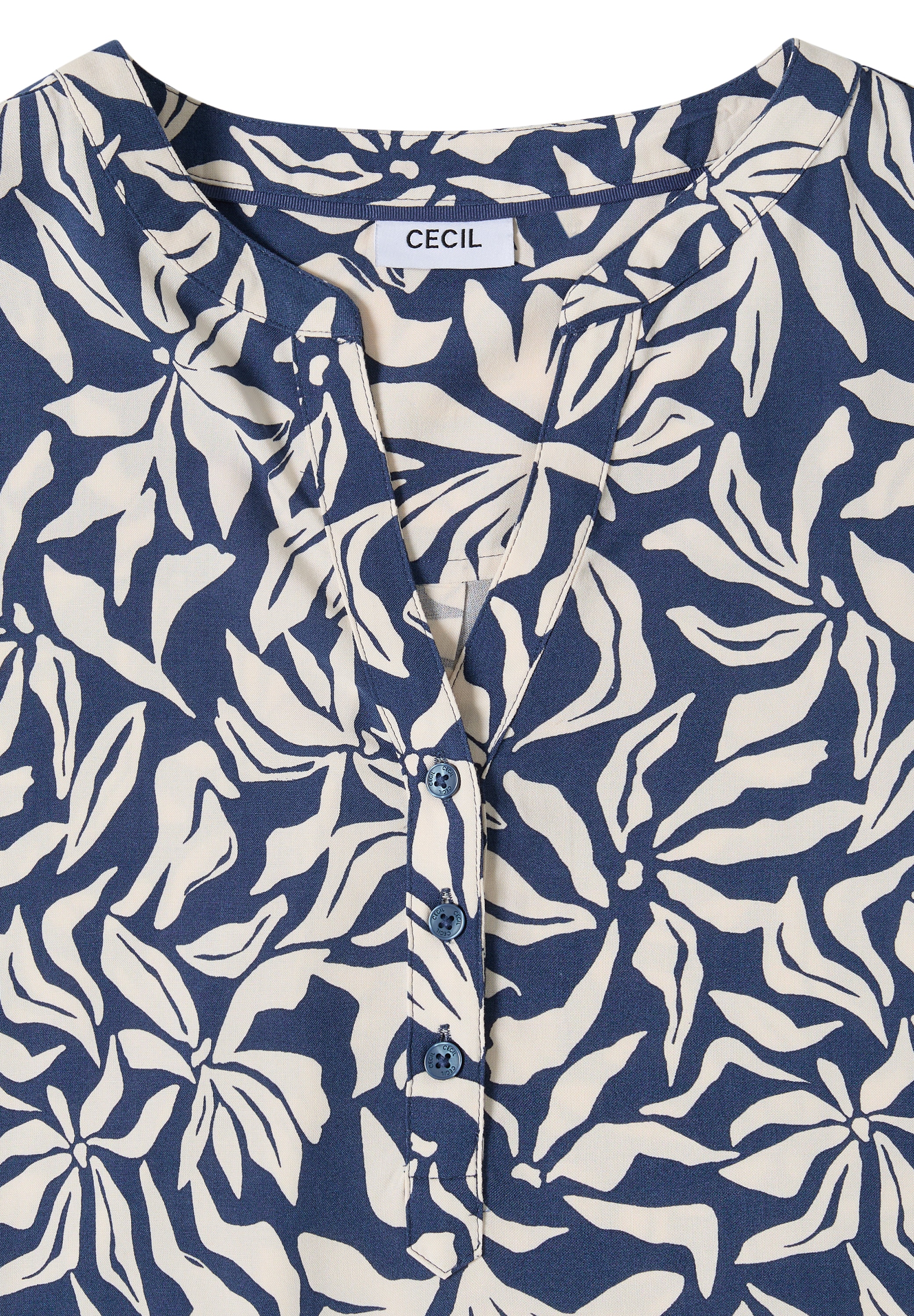 Cecil Blouse à pression mit Split Neck und grafischem Muster