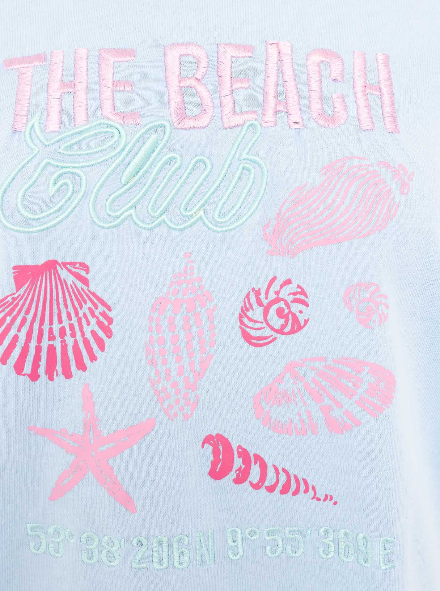 Zwillingsherz T-Shirt »"Beach"« Rundhals, grosses maritimes Motiv mit Stickerei