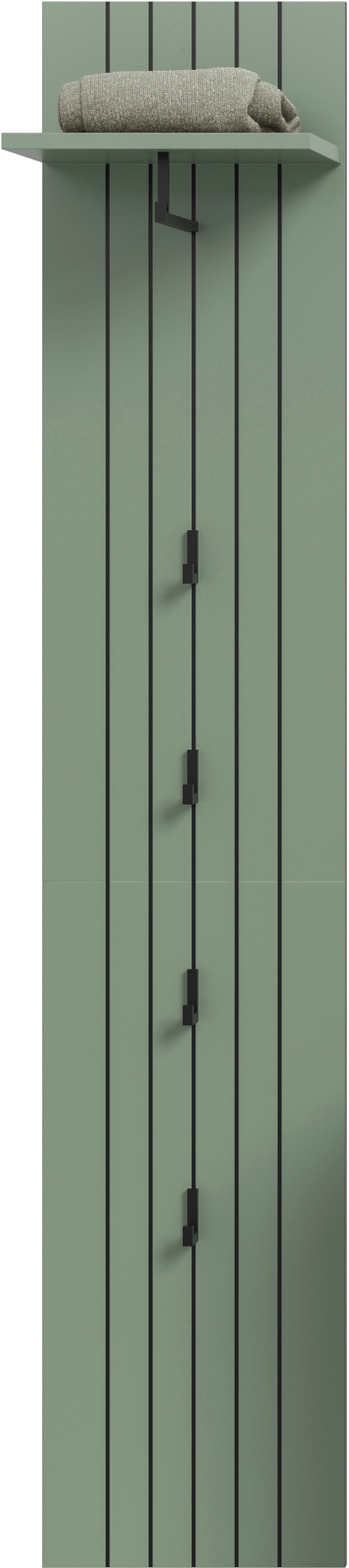 Home affaire Panneau de vestiaire »TATIO, Rillenfräsung, 4 Haken, 1 Kleiderstange, 1 Ablageboden« 1 cuis tlg. Garderobenpaneel, Garderobe, Flur, Diele