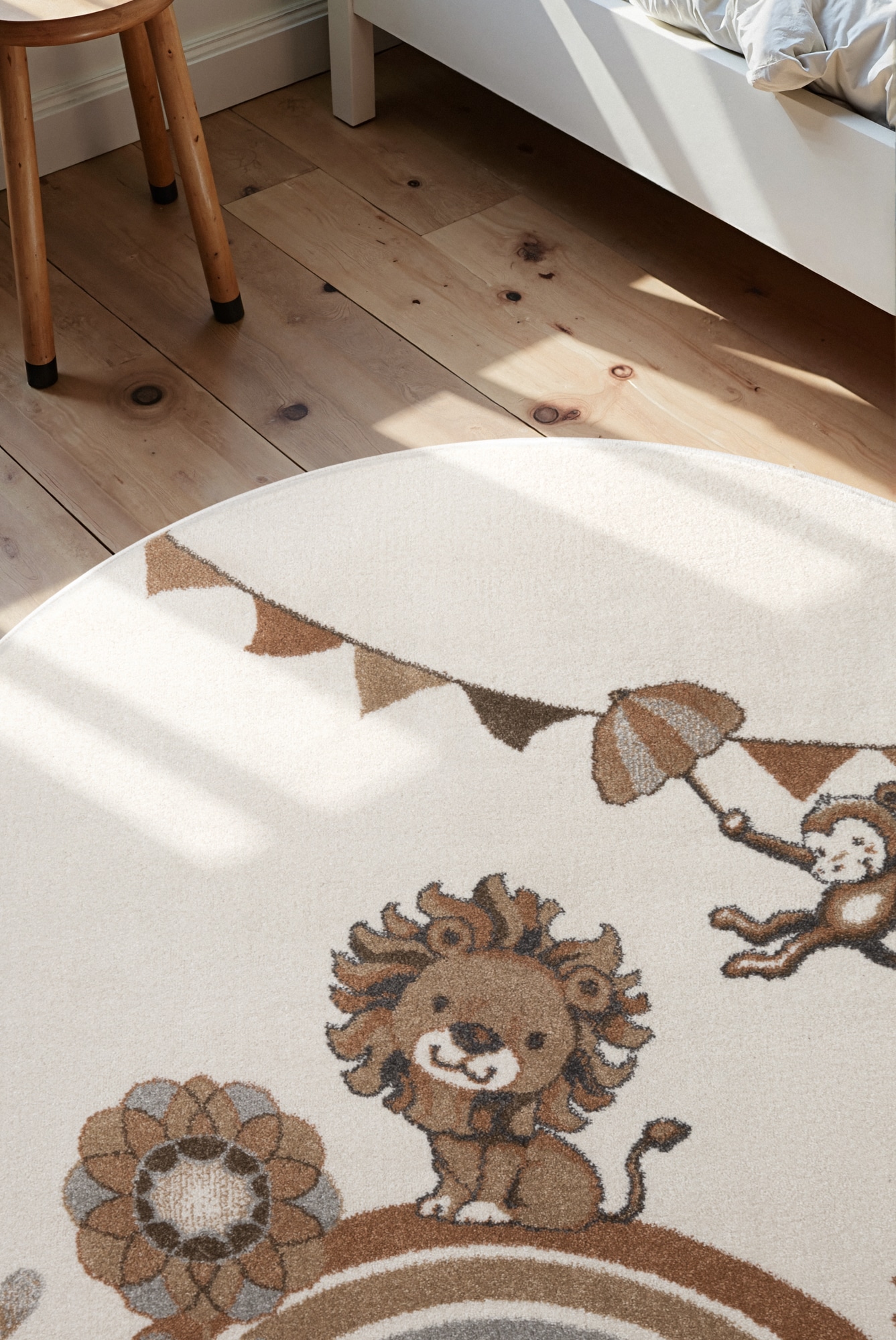 Villeroy & Boch Kinderteppich »Roar like a Lion Teppich« rund 9 mm Höhe Spielteppich weich, Kinderzimmer, Boho Kids Spielunterlage, Tieremotiv