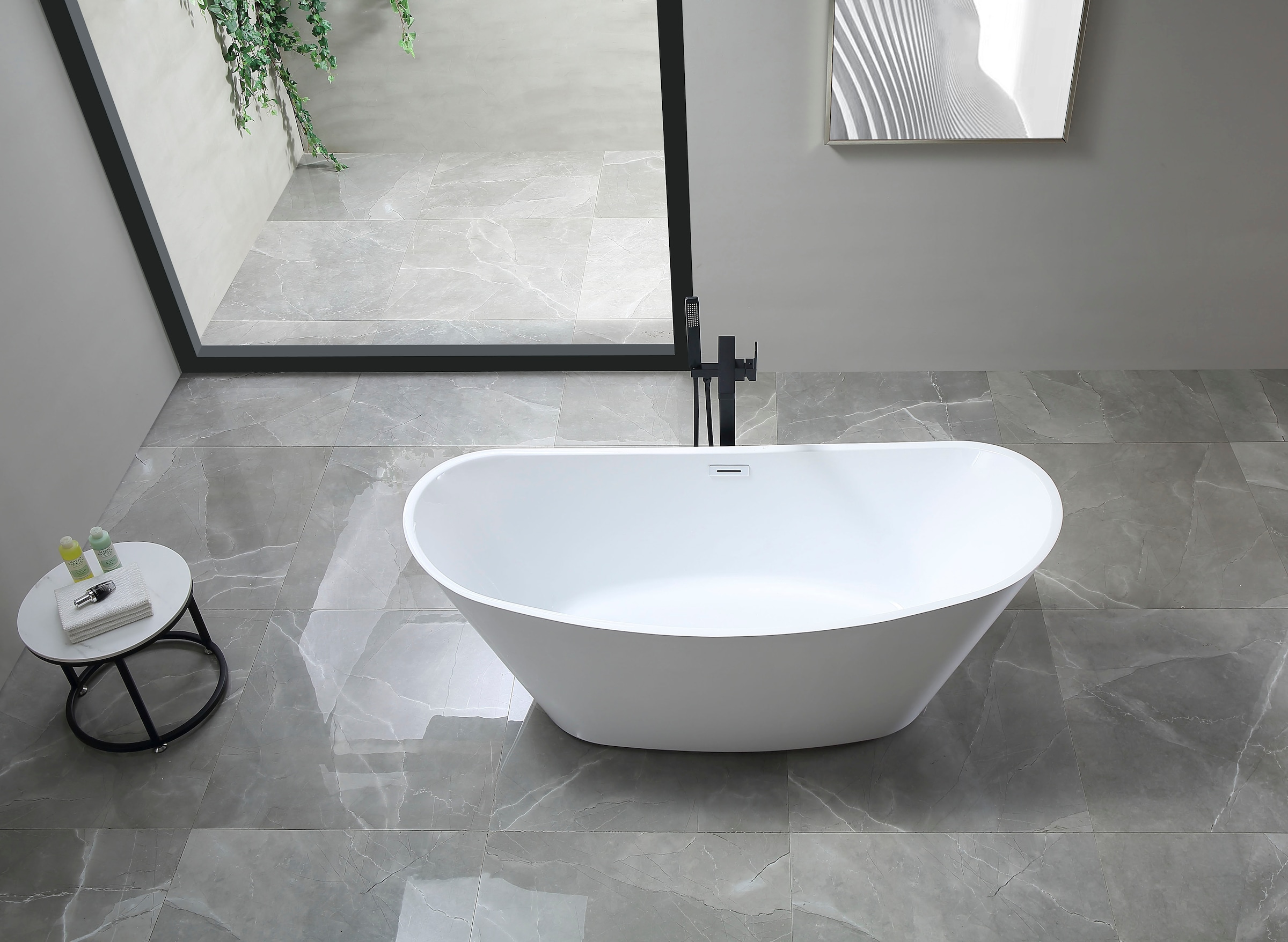 welltime Baignoire »Lagos« Höhe 72 cm Avec bouchon de vidange | Débordement | Pieds réglables autoportant, 170x72x71 (LxPxH), acrylique sanitaire, avec valve pop-up