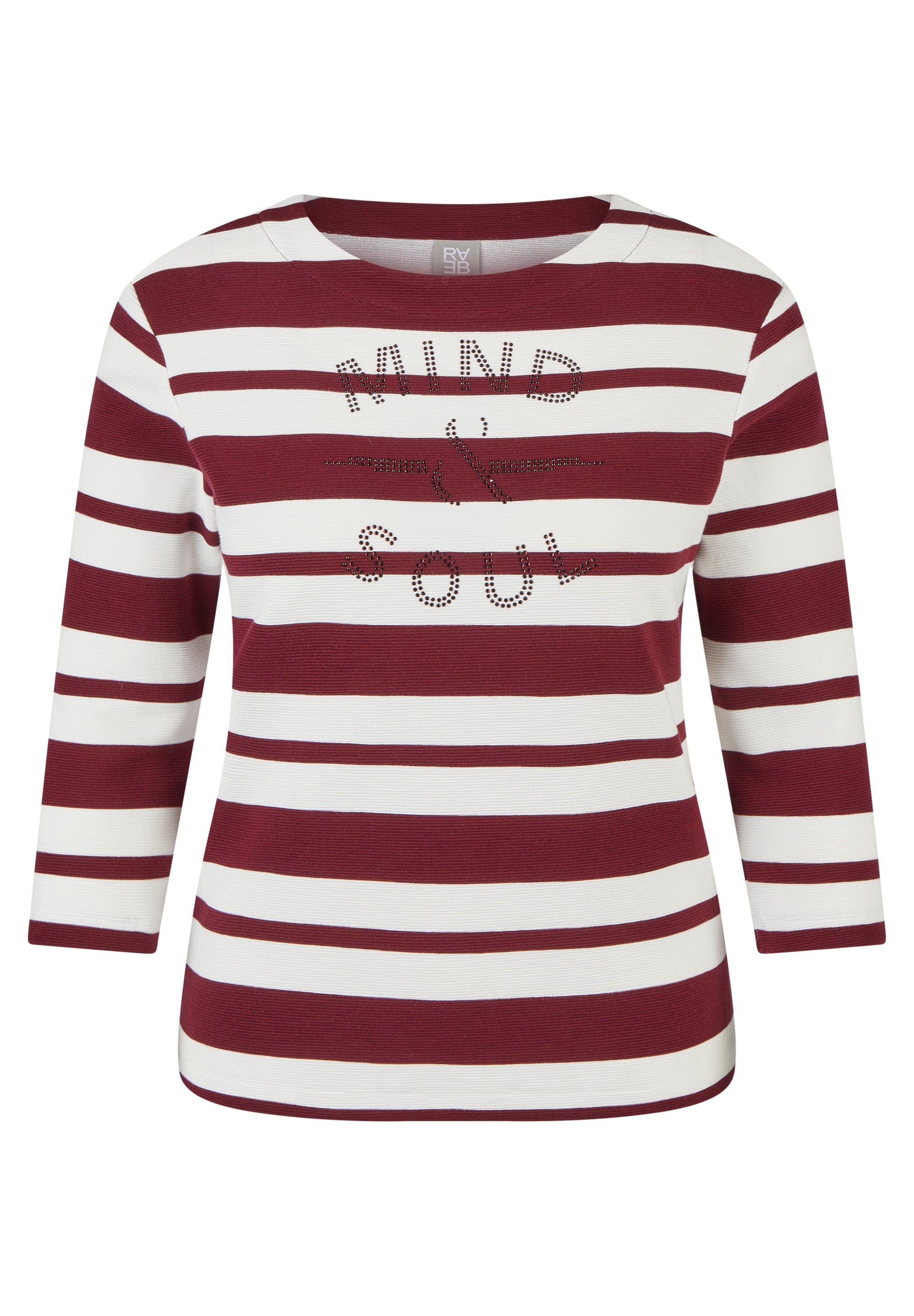 Rabe T-shirt à manches 3/4 design rayé avec strass