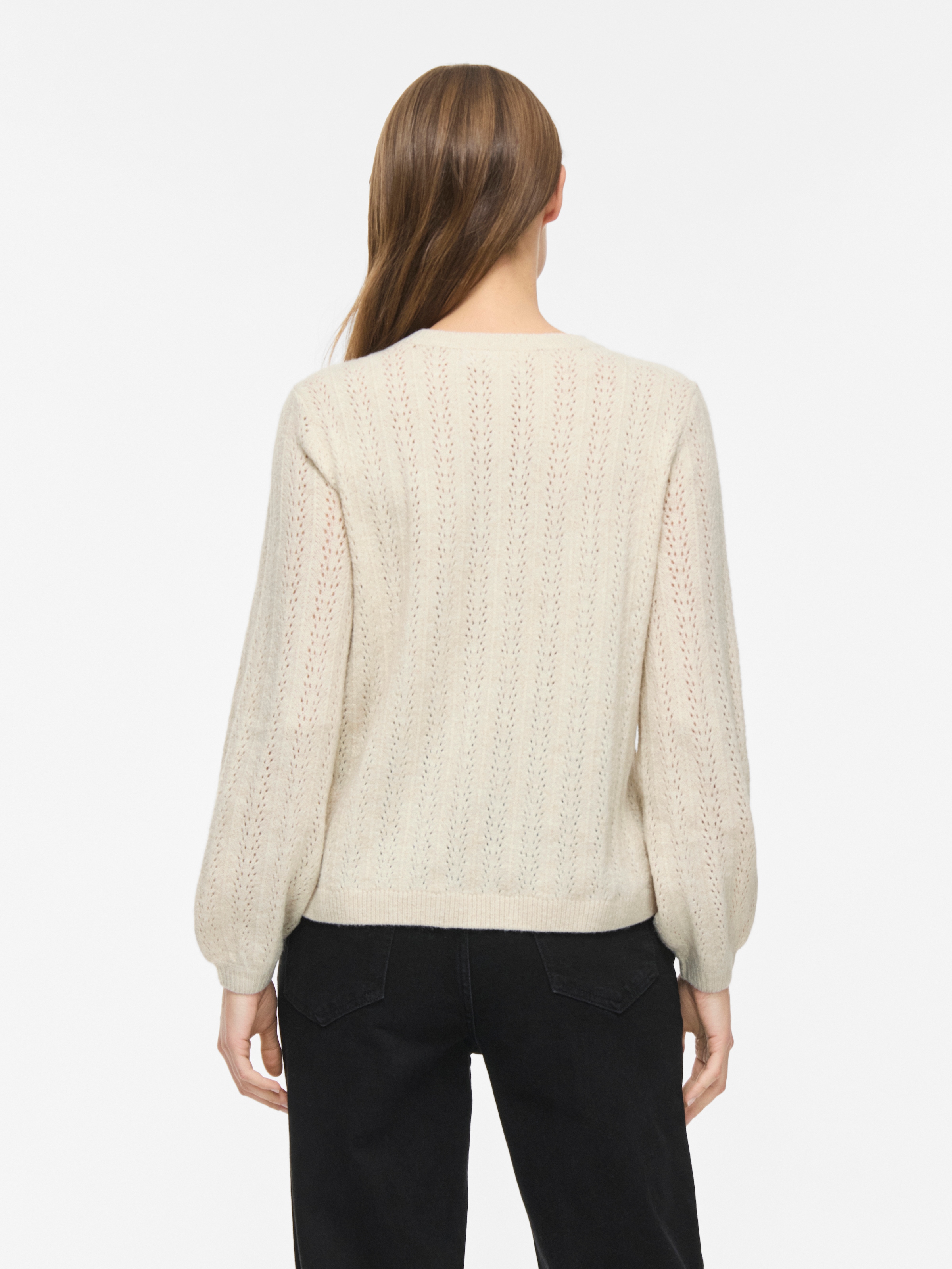 Vila Pull en tricot »VILIGA POINTELLE L/S O-NECK TOP -NOOS« mélange de matériaux