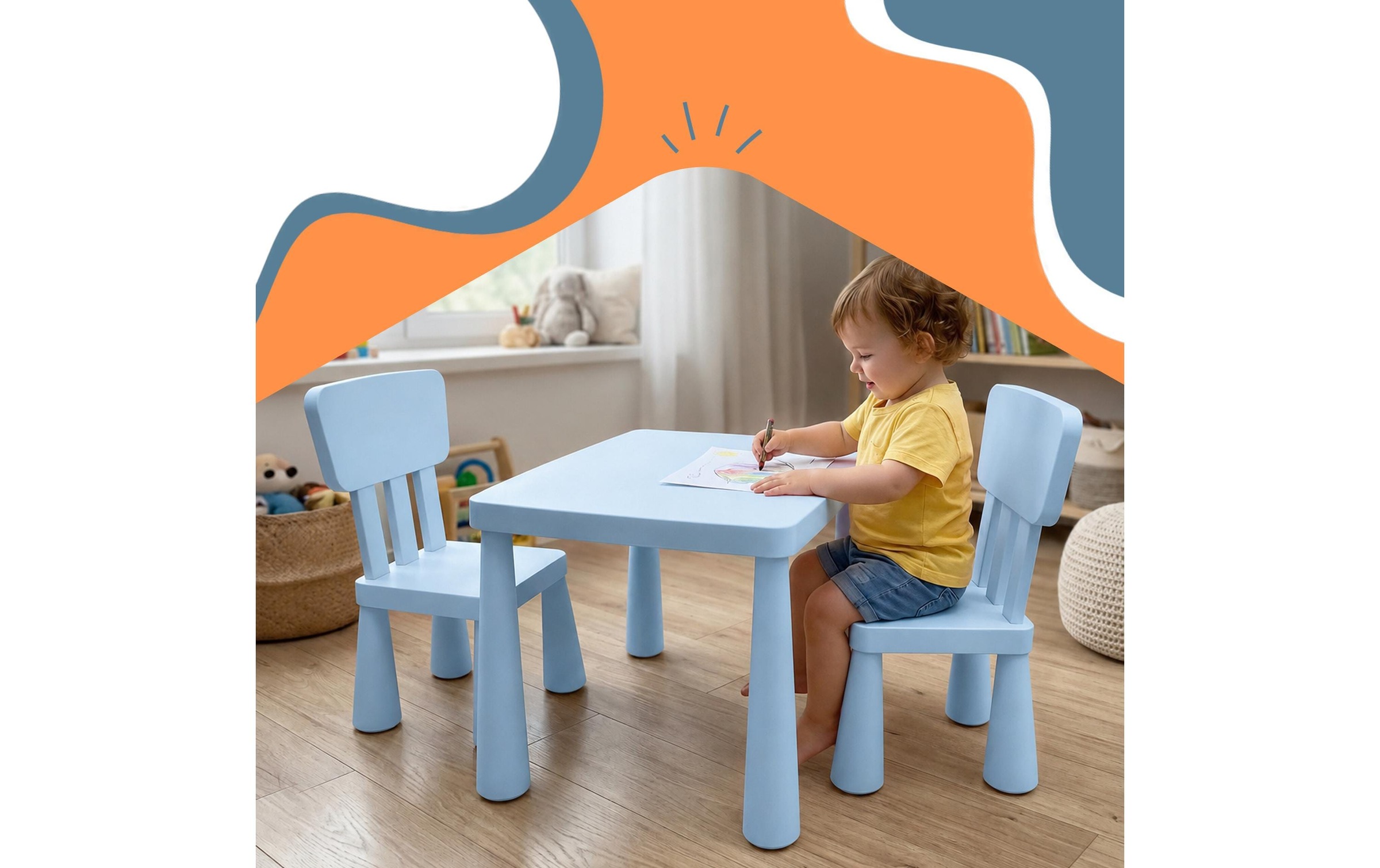 relaxdays Kindersitzgruppe »Kindersitzgruppe 3-teilig, Kunstoff«