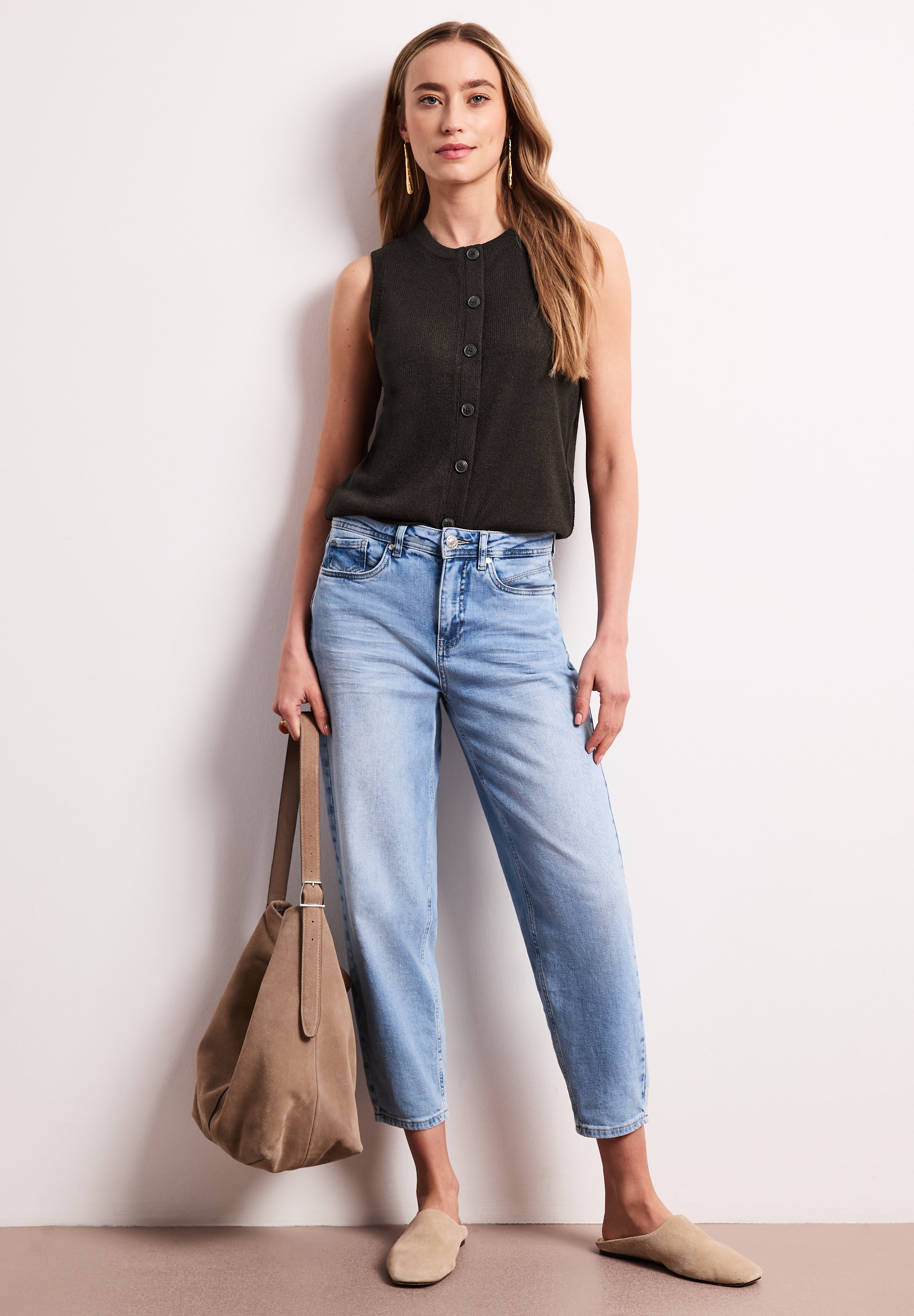 STREET ONE Top en tricot avec détails scintillants, coupe régulière