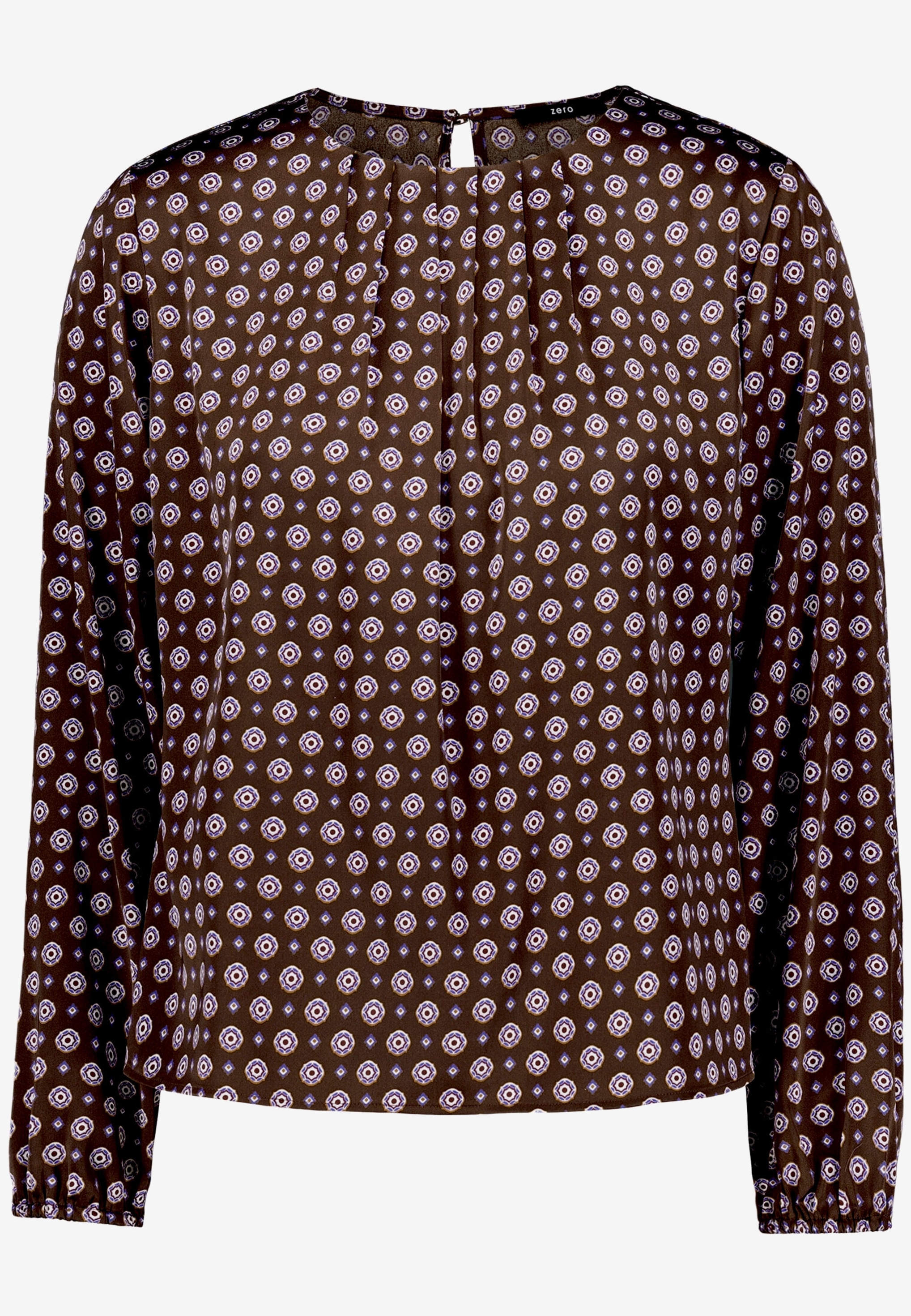 Zero Chemise en satin finement à motifs / poignets élastiques