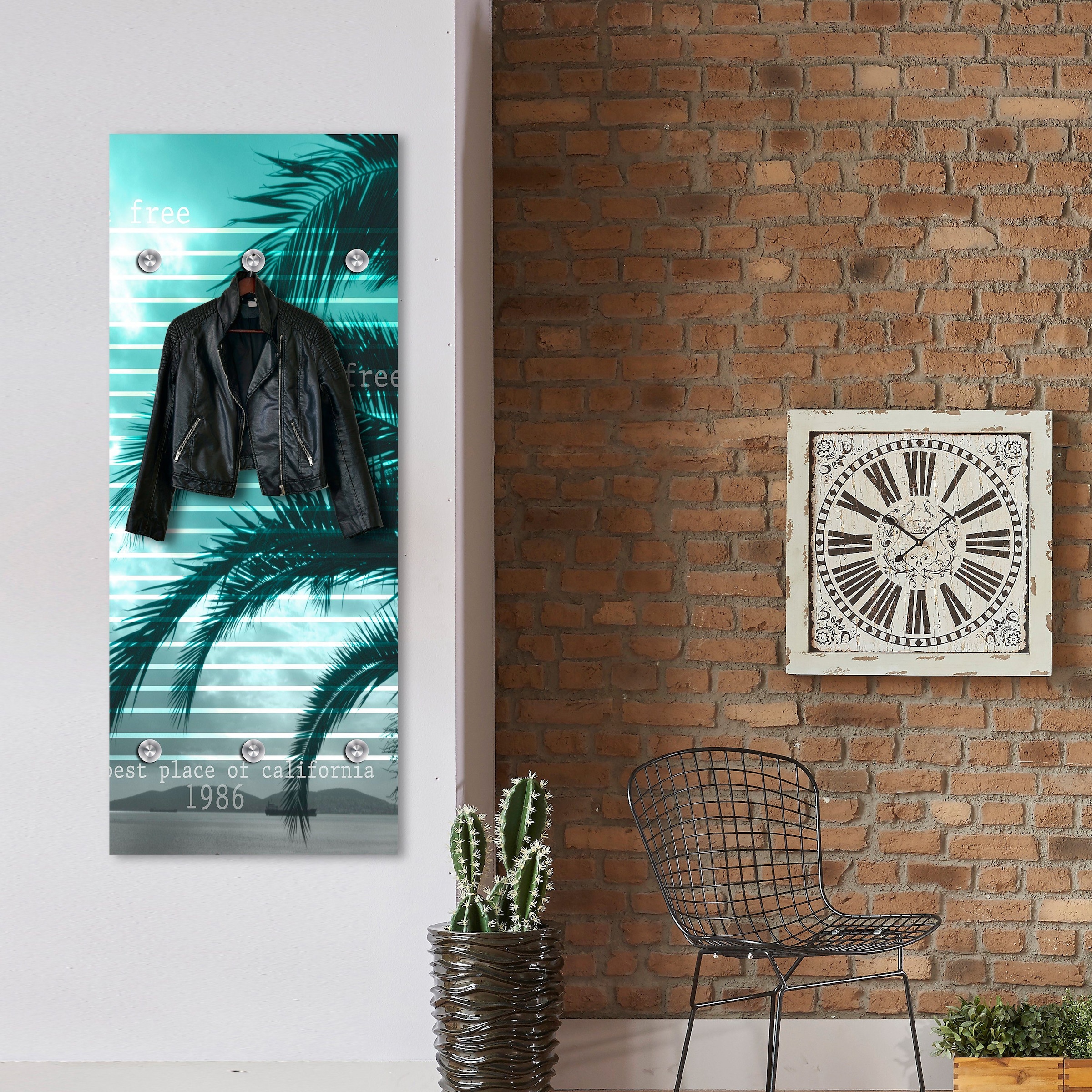 queence Garderobenleiste »Strand« mit 6 Haken, 50 x 120 cm