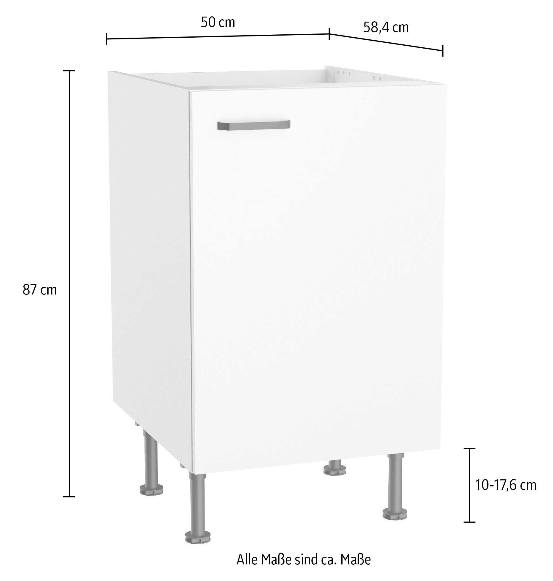 KOCHSTATION Spülenschrank »KS-Paula« 50 cm breit, 87 cm hoch, mit 1 Tür