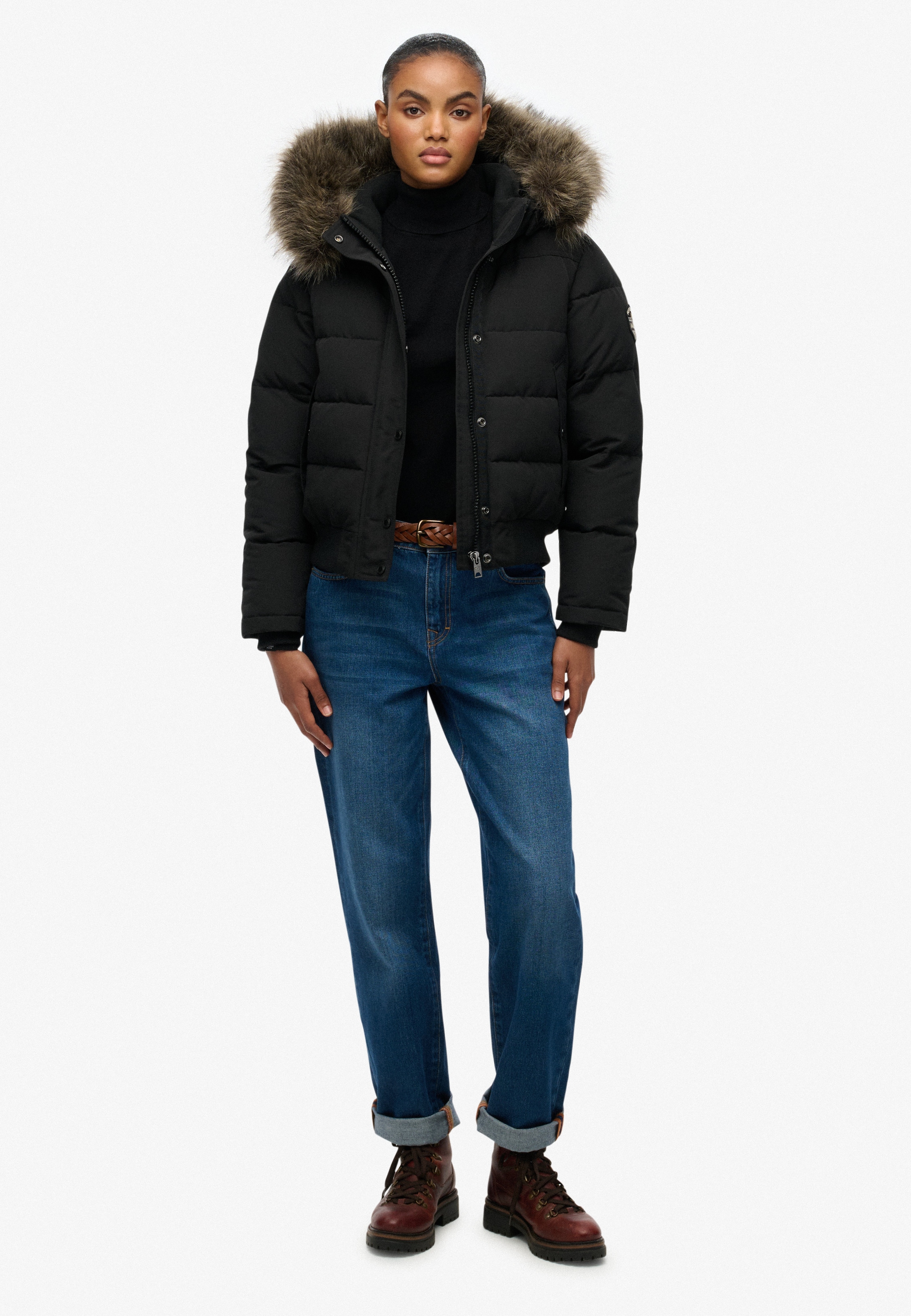 Superdry Steppjacke »EVEREST HOODED BOMBER JKT« mit Kapuze