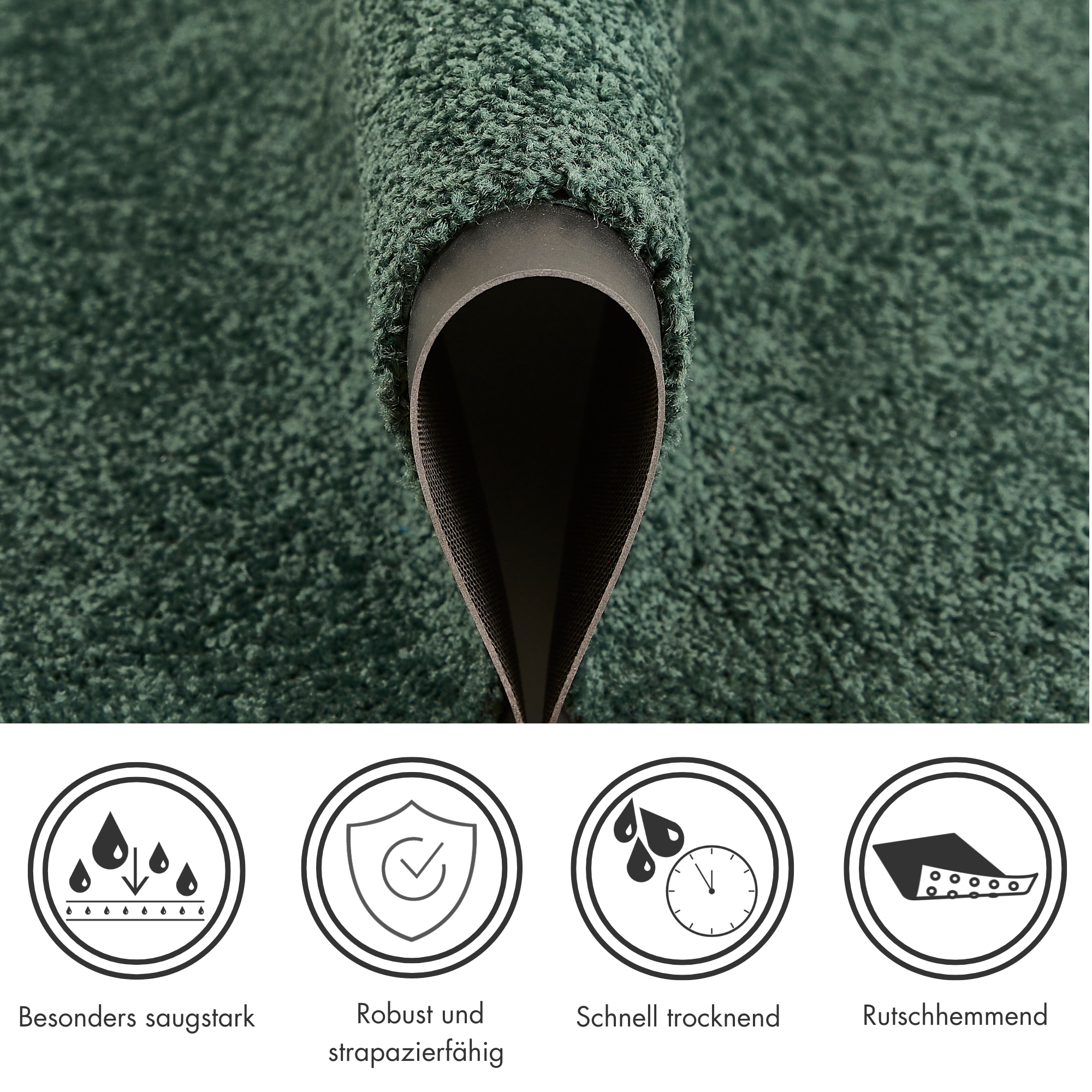 Andiamo »Verdi, Made in Netherlands« rechteckig 6 mm Höhe Schmutzfangmatte, Eingangsmatte, rutschfest, strapazierfähig