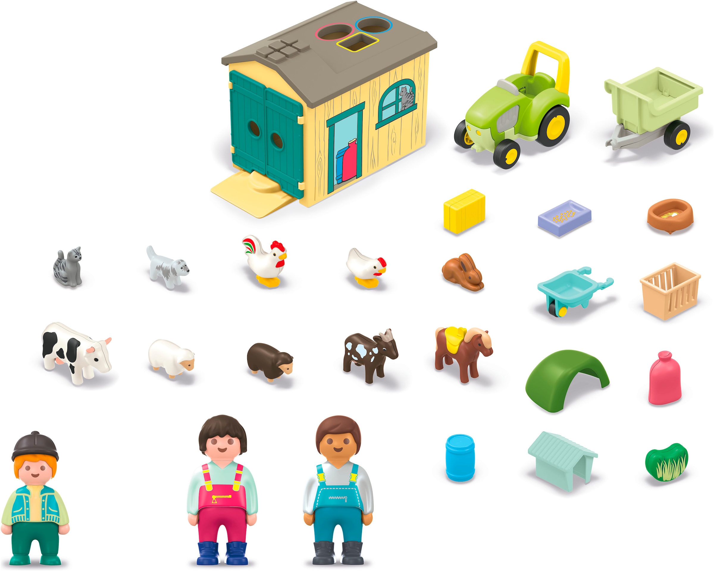 Playmobil® Jeu de construction »Bauernhof-Abenteuer mit Traktor, Anhänger u. tier. Freunden (71656)« JUNIOR, Made in Europe