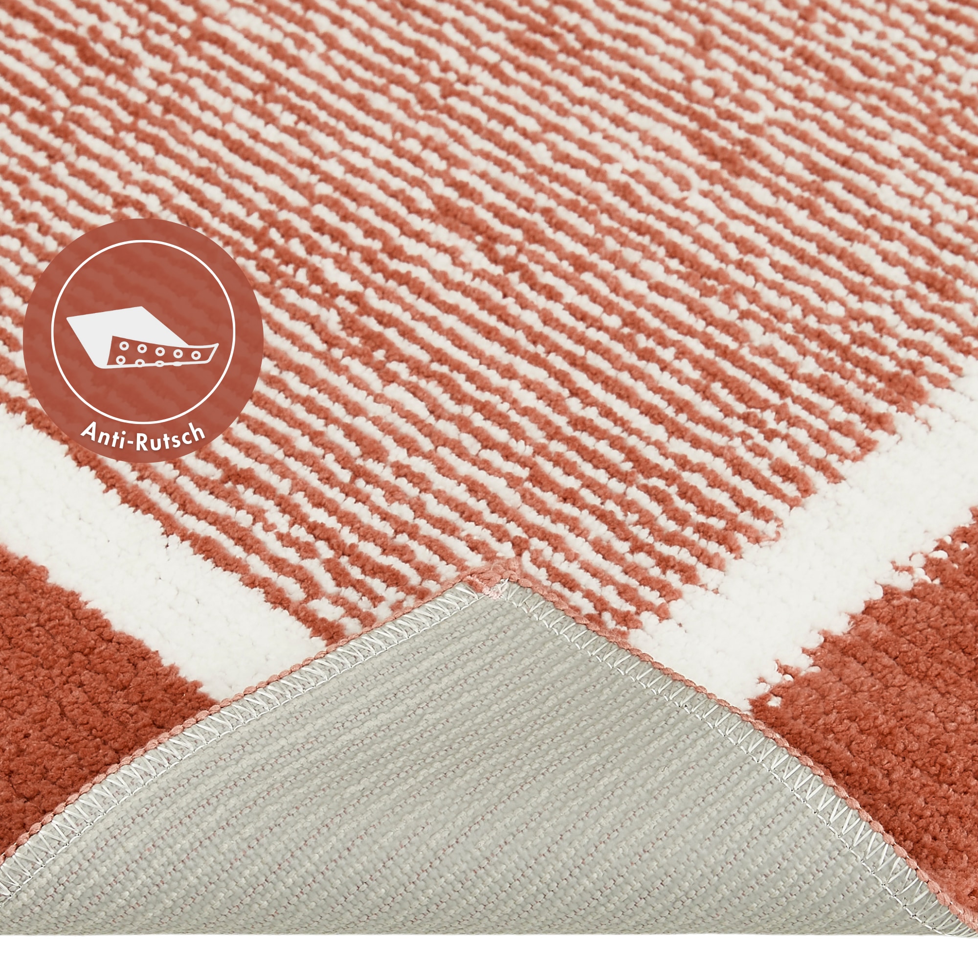 Andiamo Badematte »Maui« Höhe 15 mm rutschhemmend beschichtet fussbodenheizungsgeeignet gestreift, mit Bordüre, auch als 2er Set erhältlich