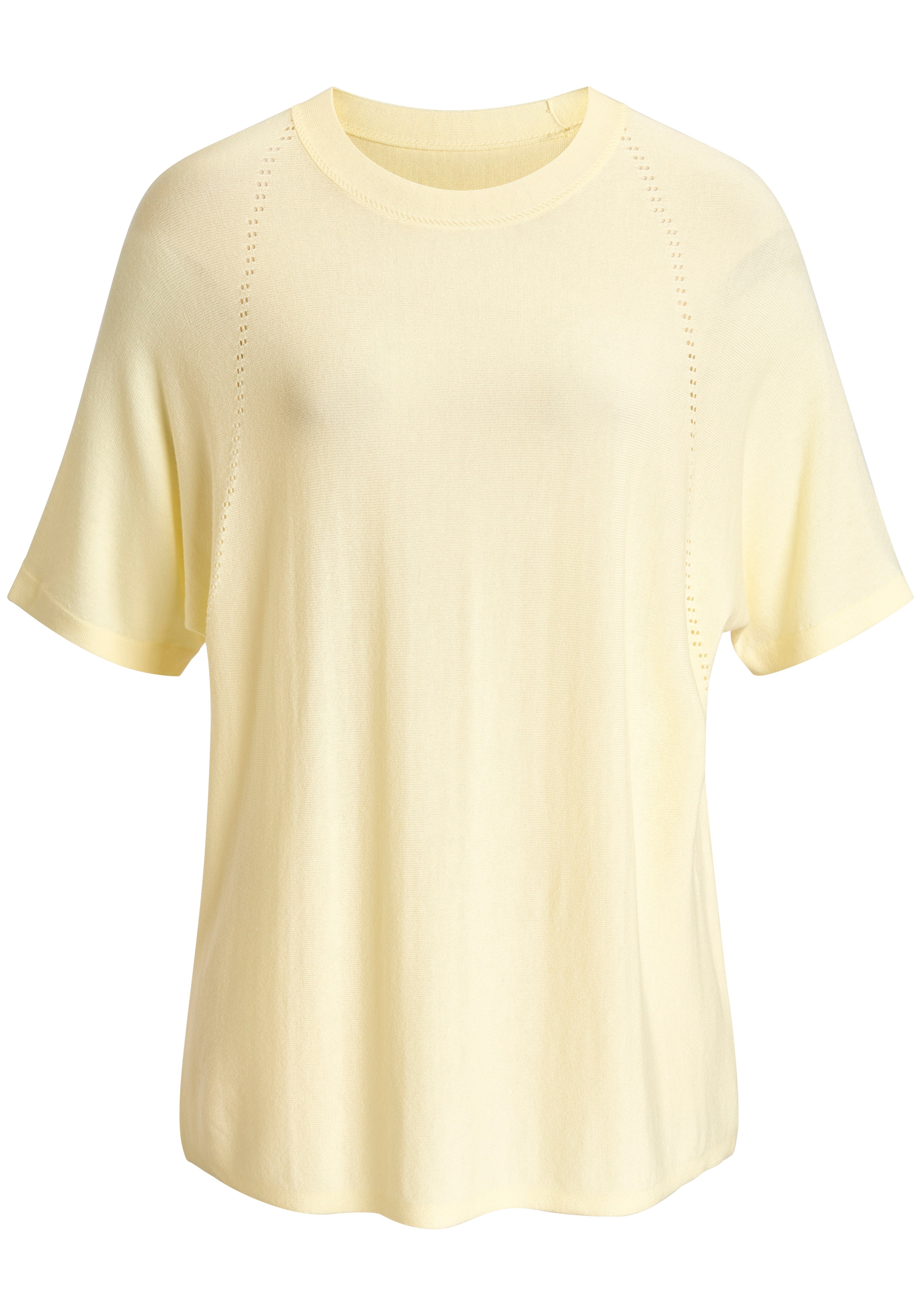 Vivance Kurzarmshirt »mit Lochstrickmuster« aus Viskose-Strick