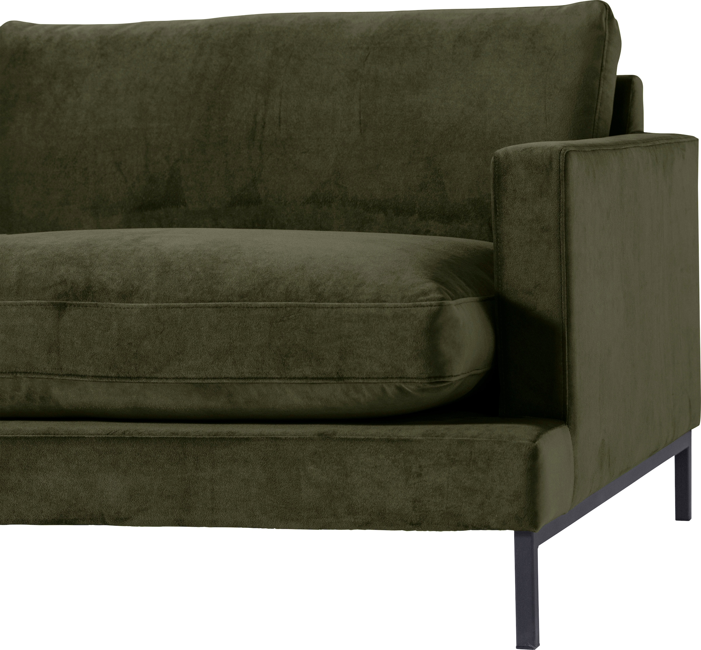 andas Ecksofa »Welland, L-Form,« mit schwarzen Metallfüssen, mit Federfüllung im Sitz- und Rückenkissen
