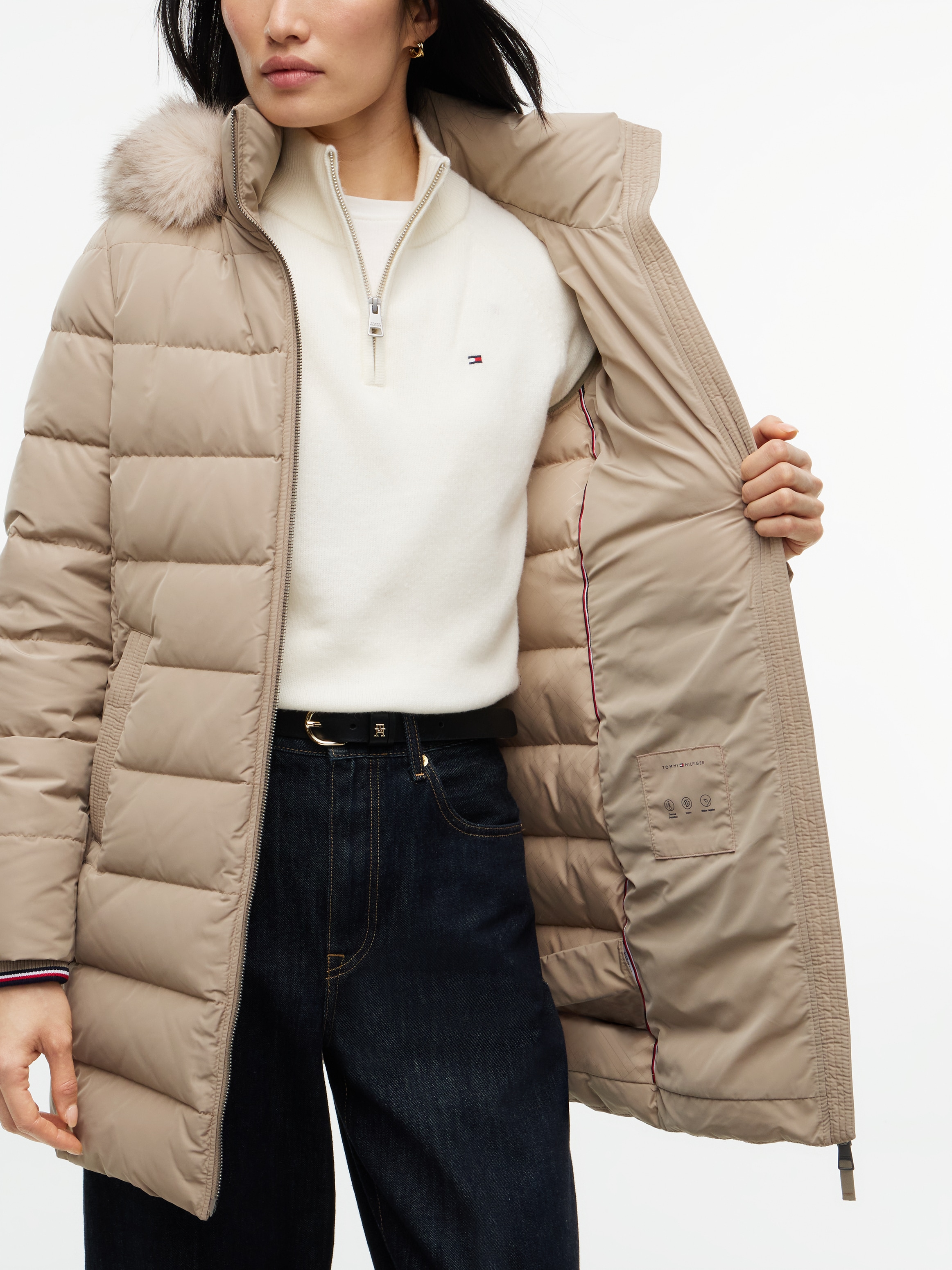 Tommy Hilfiger Steppmantel »DOWN HERITAGE TYRA COAT« Kunstfaser