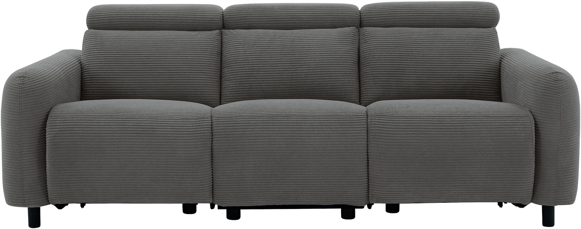 GOODproduct 3-places »SKAANE Cord-Sofa, 229 cm, manuelle u. elektrische Relaxfunktion« fonction relax sur 2 sièges, réglage de l’appuie-tête, rembourrage à ressorts