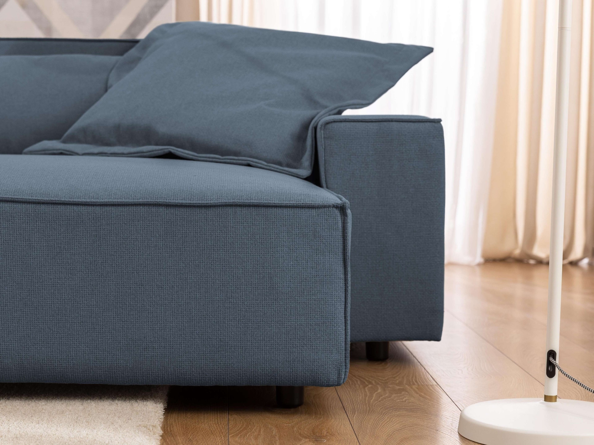 GOODproduct Canapé d'angle »KINLEE Design-Sofa mit Recamiere rechts/links, Masse B/T/H 251/144/70cm« L-Form mit Wellenunterfederung, ohne Bettfunktion, modern und beguem