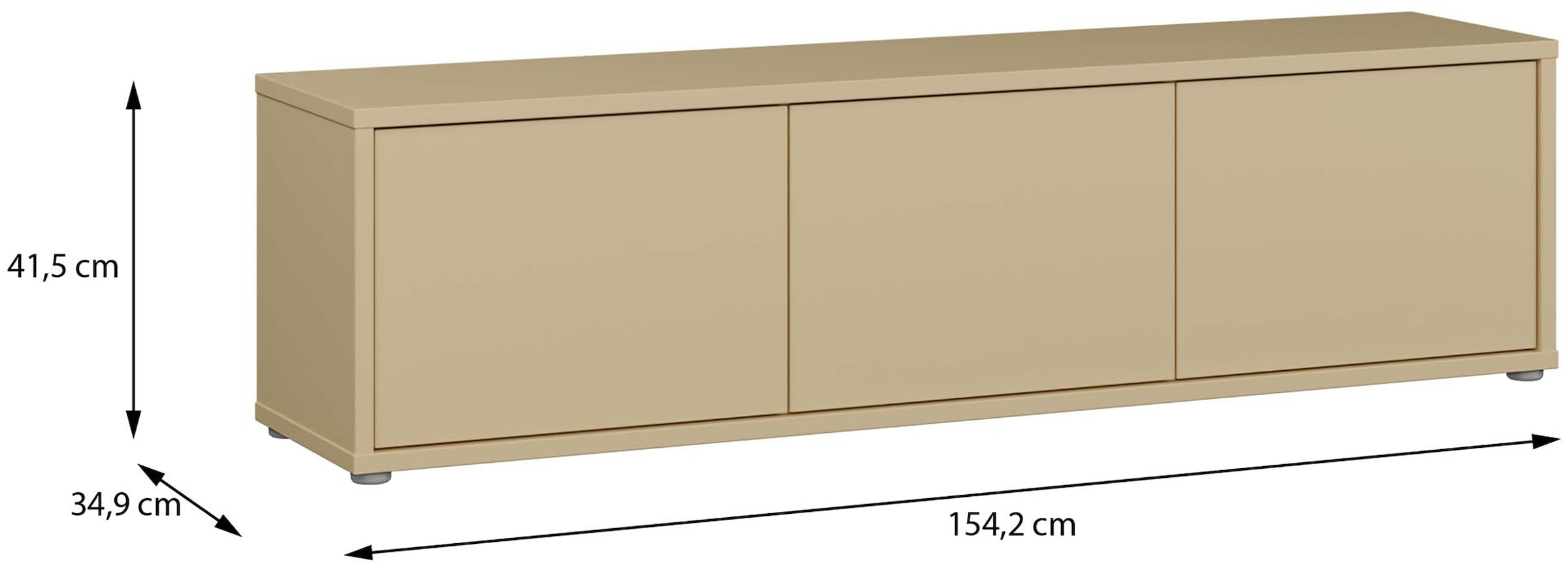 FORTE Table basse »Alice Springs, TV-Board, viel Stauraum, grosse Türen zum Aufklappen« L/H/P 154,2/41,5/34,9 cm Portes pliantes