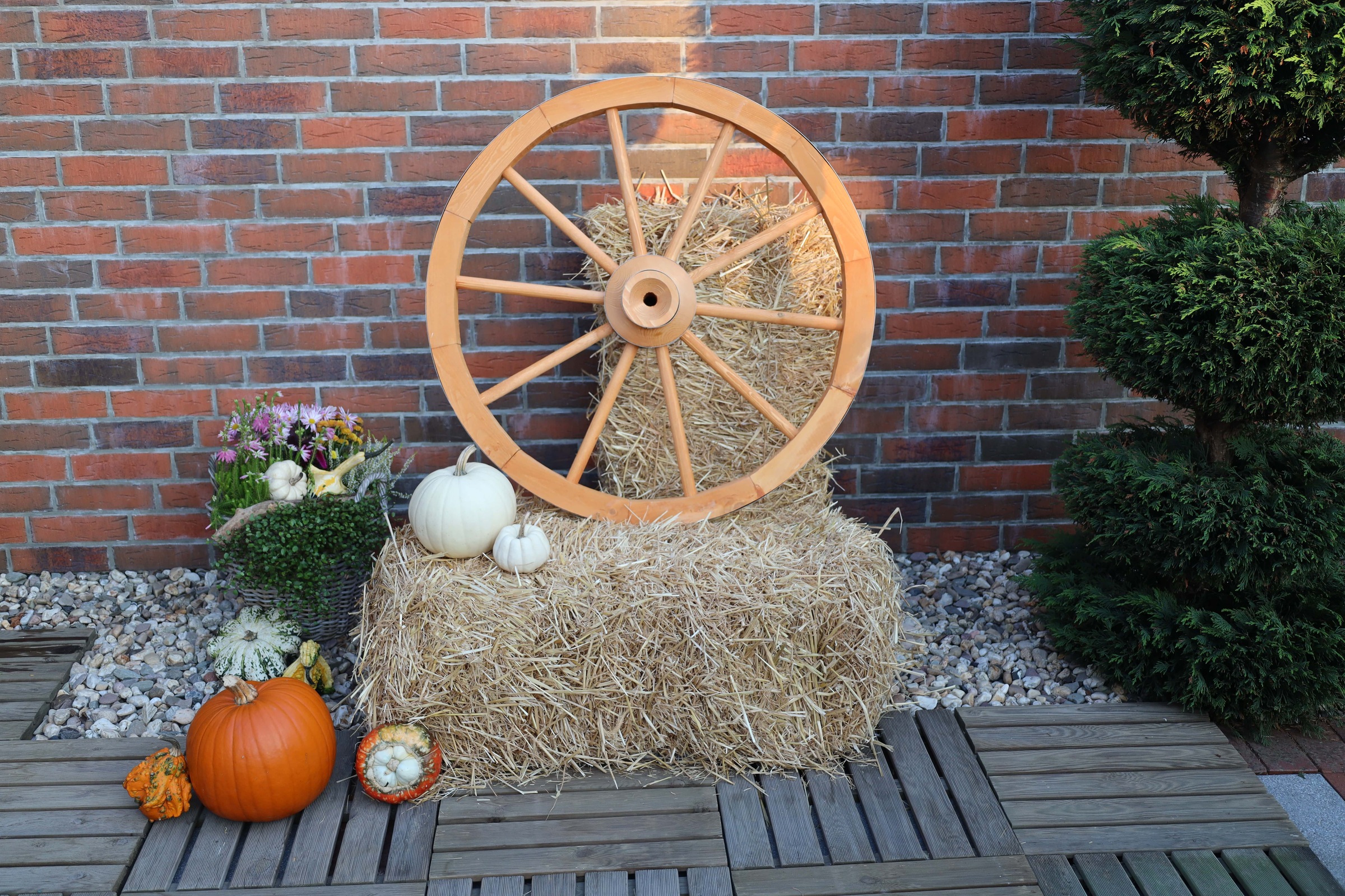 promadino Figure de jardin »Wagenrad« LxlxH : 90x22x90 cm