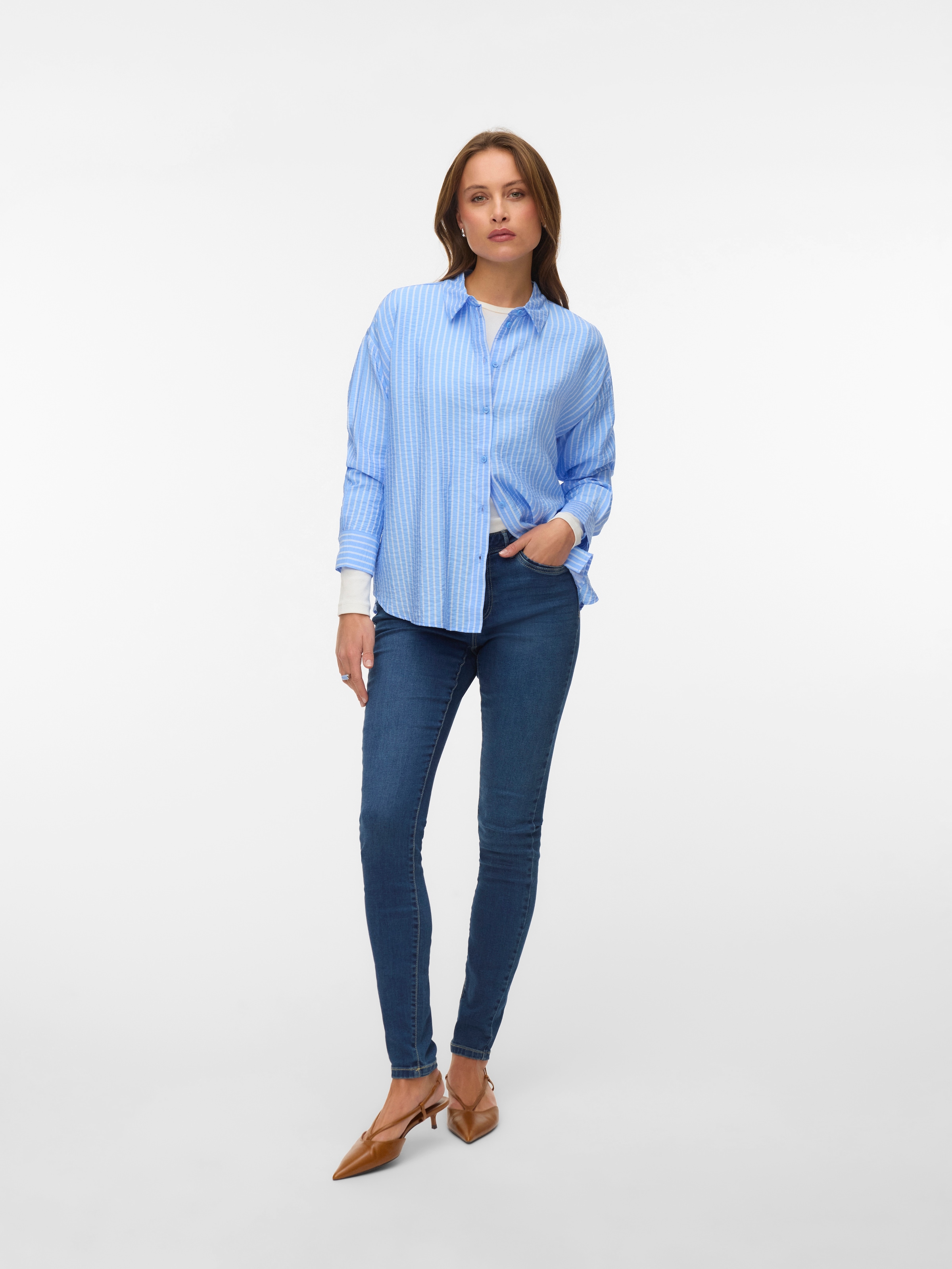 Vero Moda Blouse chemise »VMKAJA LS SHIRT WVN« mit Streifen