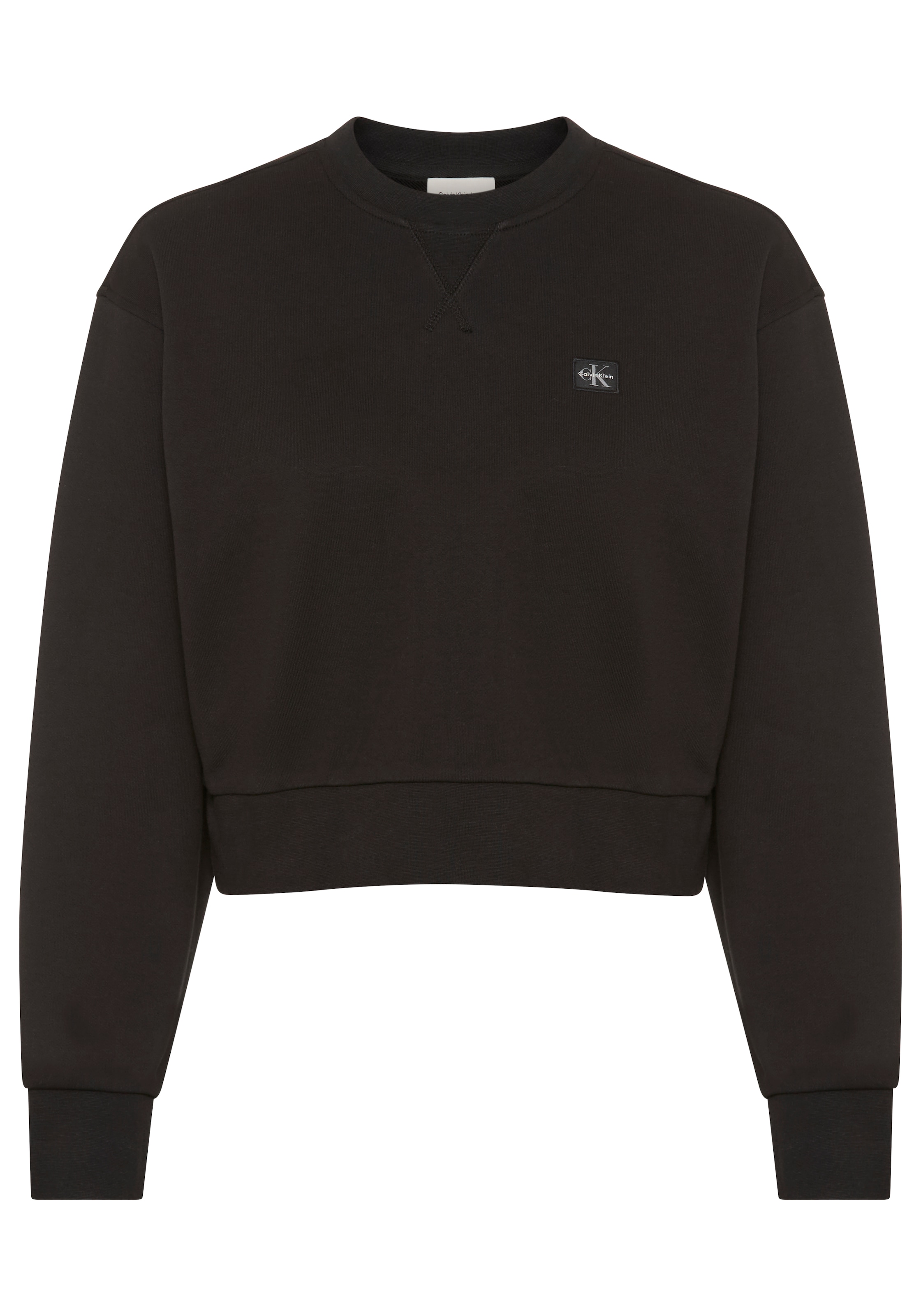 Calvin Klein Sweat-shirt »FRENCH TERRY WOVEN LABEL CREW«, Coupe régulière avec col rond
