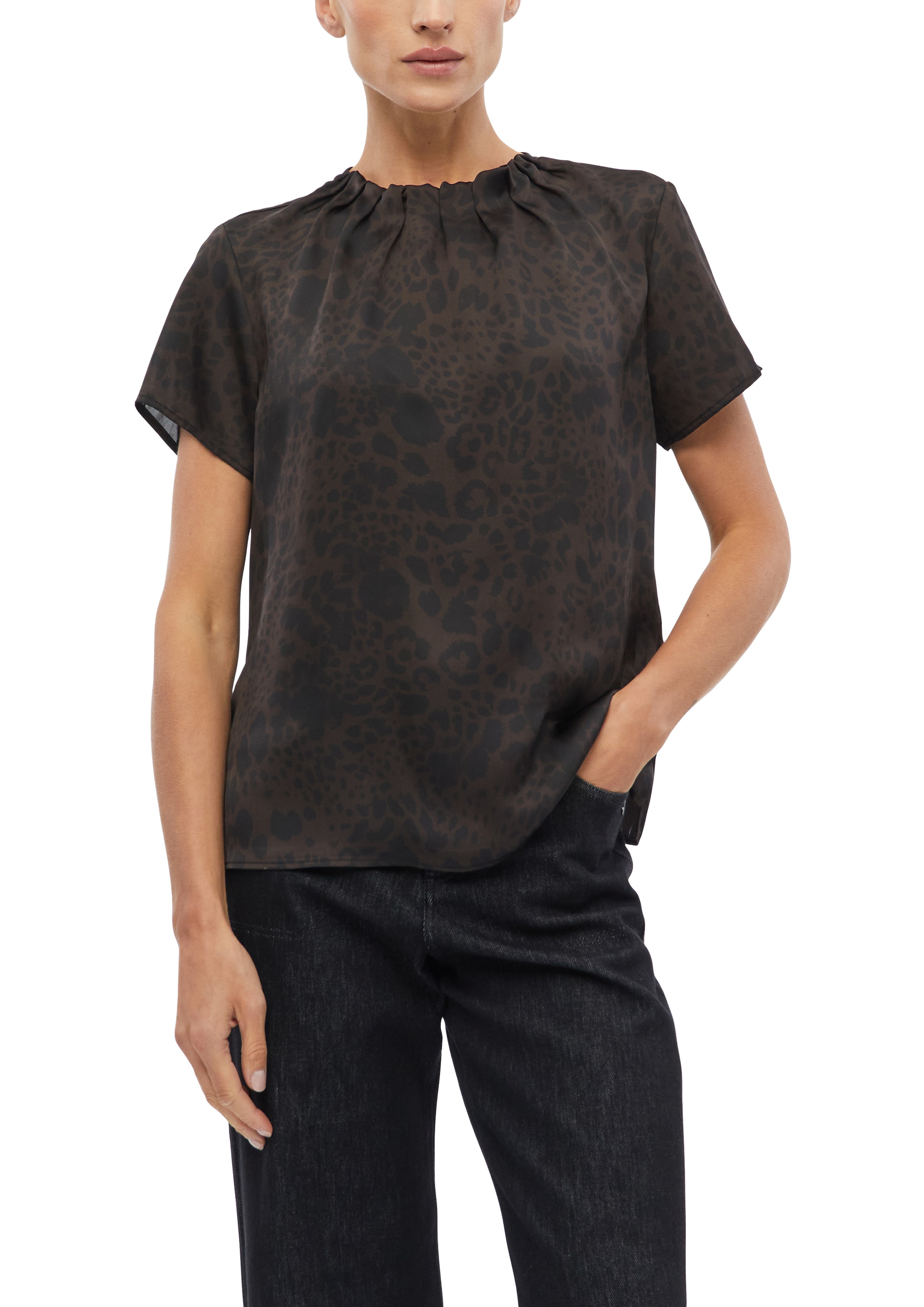 s.Oliver BLACK LABEL Blouse à manches courtes blouse d'été avec imprimé animal