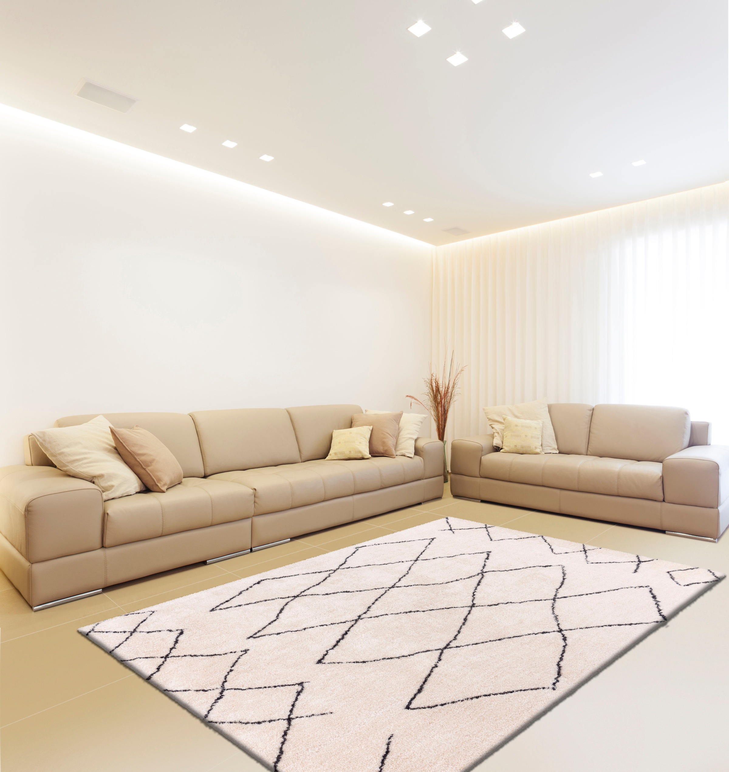 calo-deluxe Hochflor-Teppich »Elvar-4000« rechteckig 27 mm Höhe besonders weich durch Microfaser, Wohnzimmer