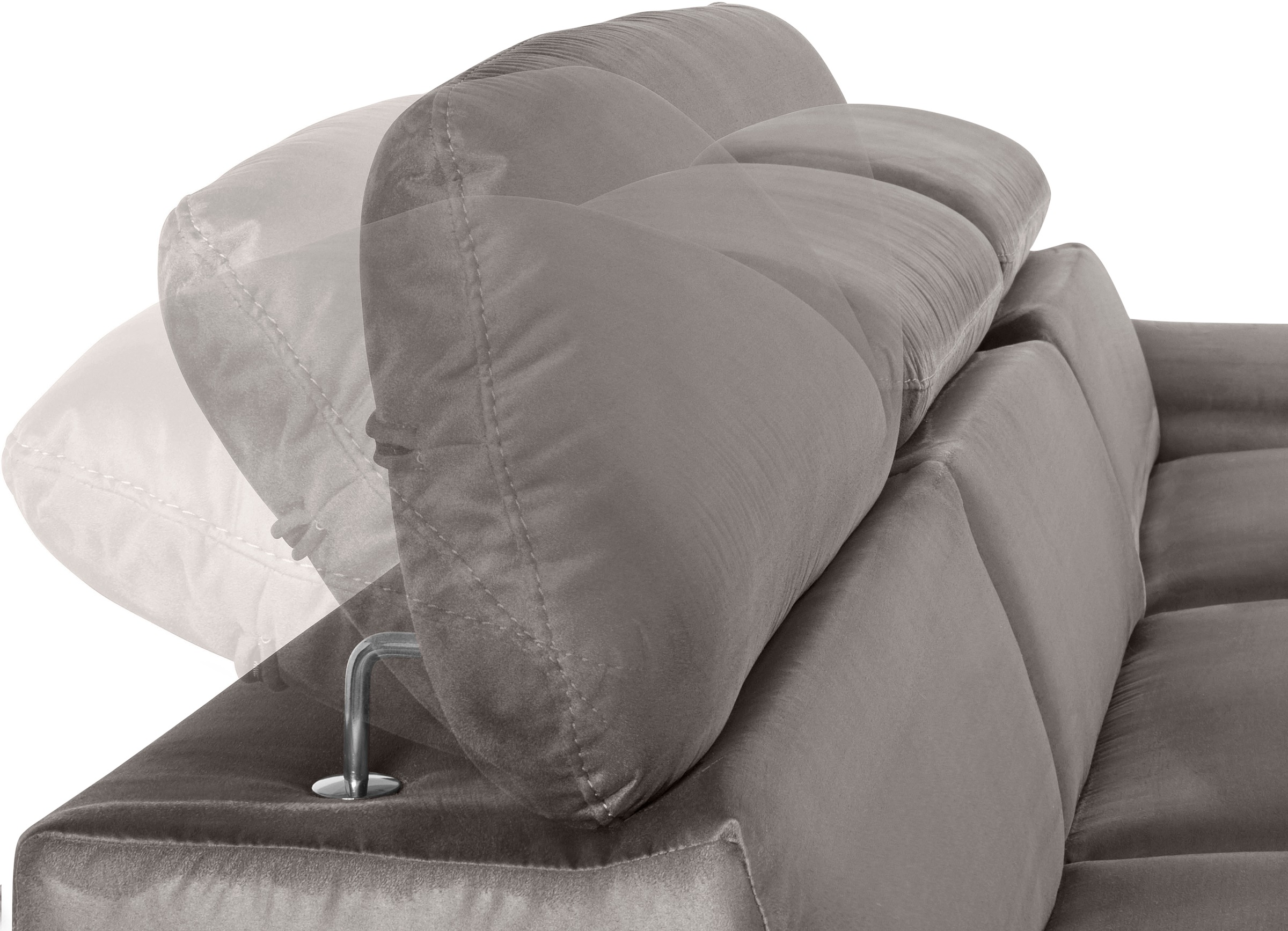 COTTA Canapé d'angle »Lola L-Form mit Kopfteilfunktion & Hocker« wahlweise mit Bettfunktion, Bettkasten & Armteilverstellung