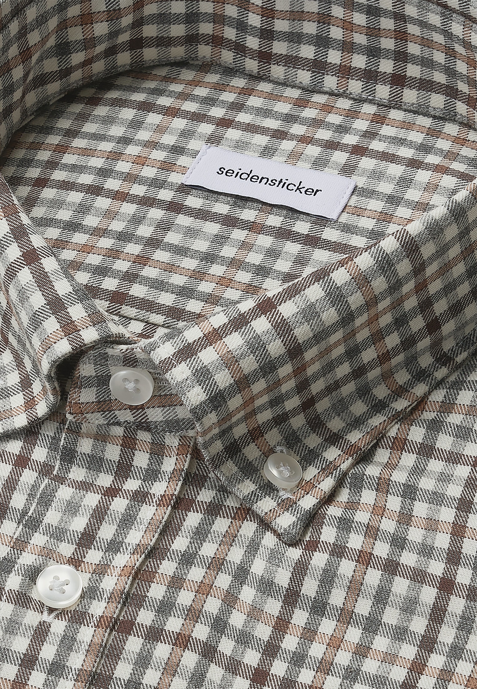 seidensticker Flanellhemd »Schwarze Rose« Slim 1/1 Button-Down-Kragen Karo