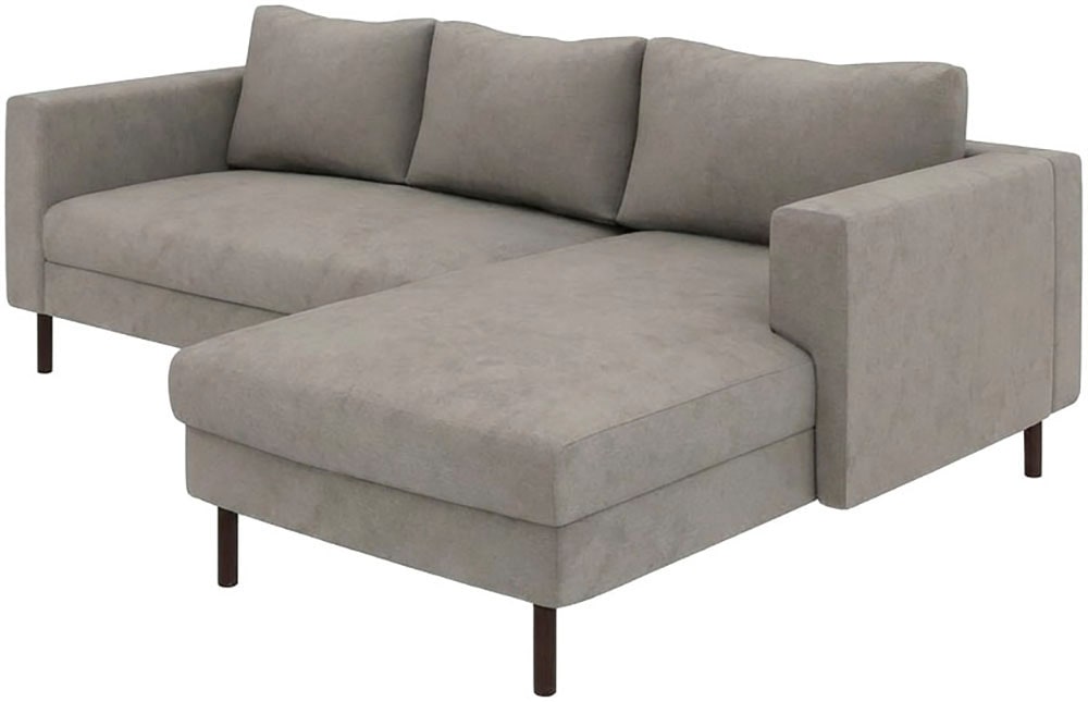 TRENDMANUFAKTUR Ecksofa »Amazing II, wahlw. mit Schlaffunktion & Bettkasten, Fuss schwarz« Recamiere beidseitig montierbar, L-Form,in Cord o. Struktur, B: 232 cm